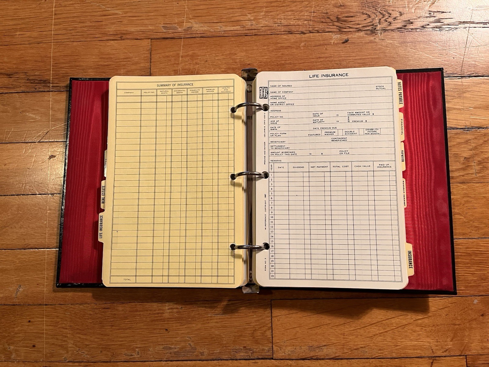 VINTAGE Mi-Reference Investment Portfolio Personal Financial Record Ledger 1967