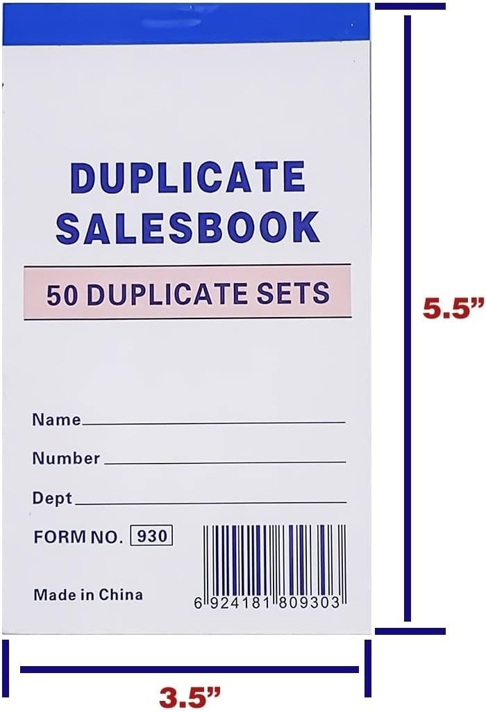 20-Pack Carbonless Sales Order Books – 3.5″ x 5.5″ for Easy Transaction Tracking