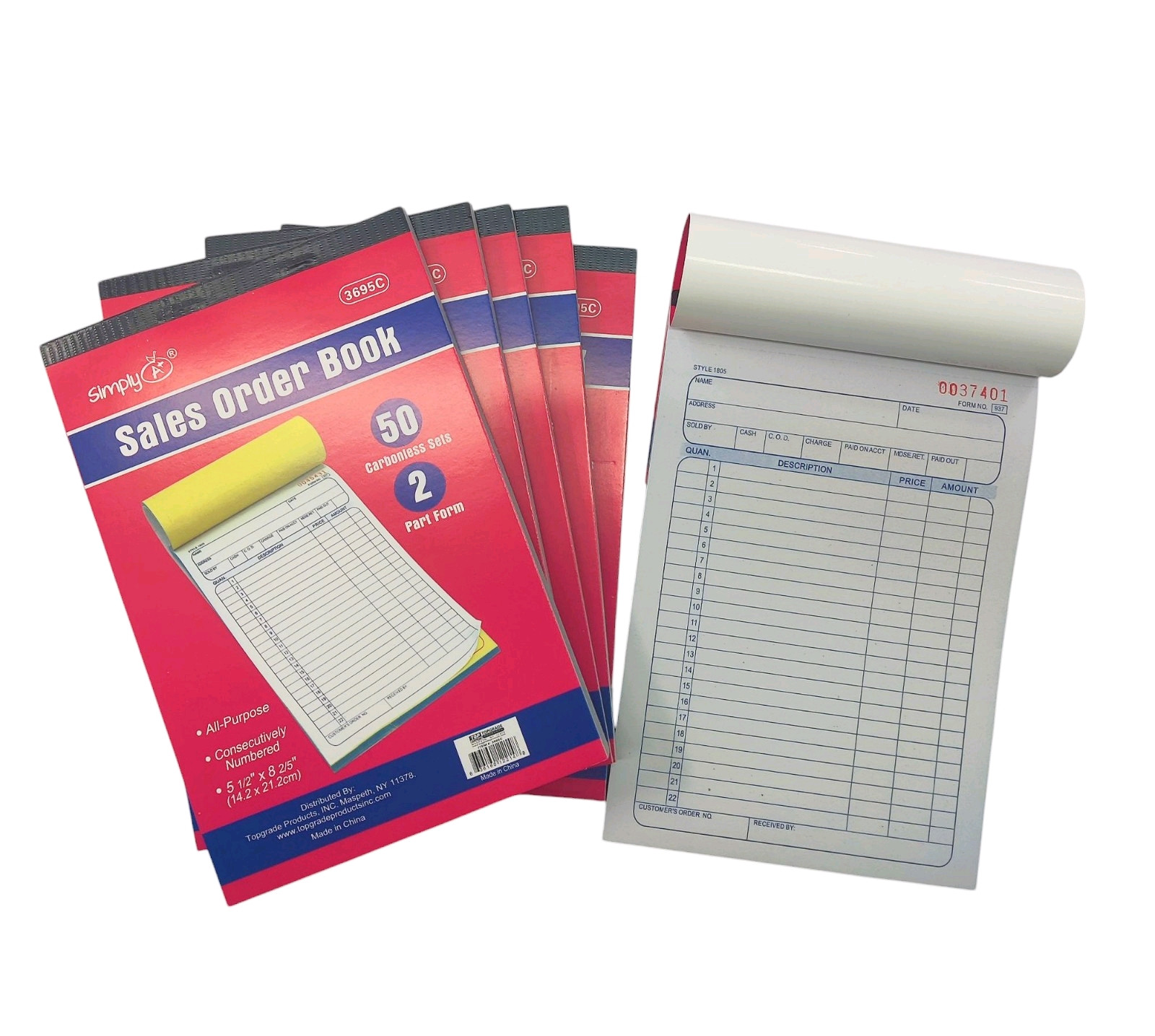Lot of 48pk Sales Order Book 2 Part 50 Set All Purpose Receipt Ivoice Form Book