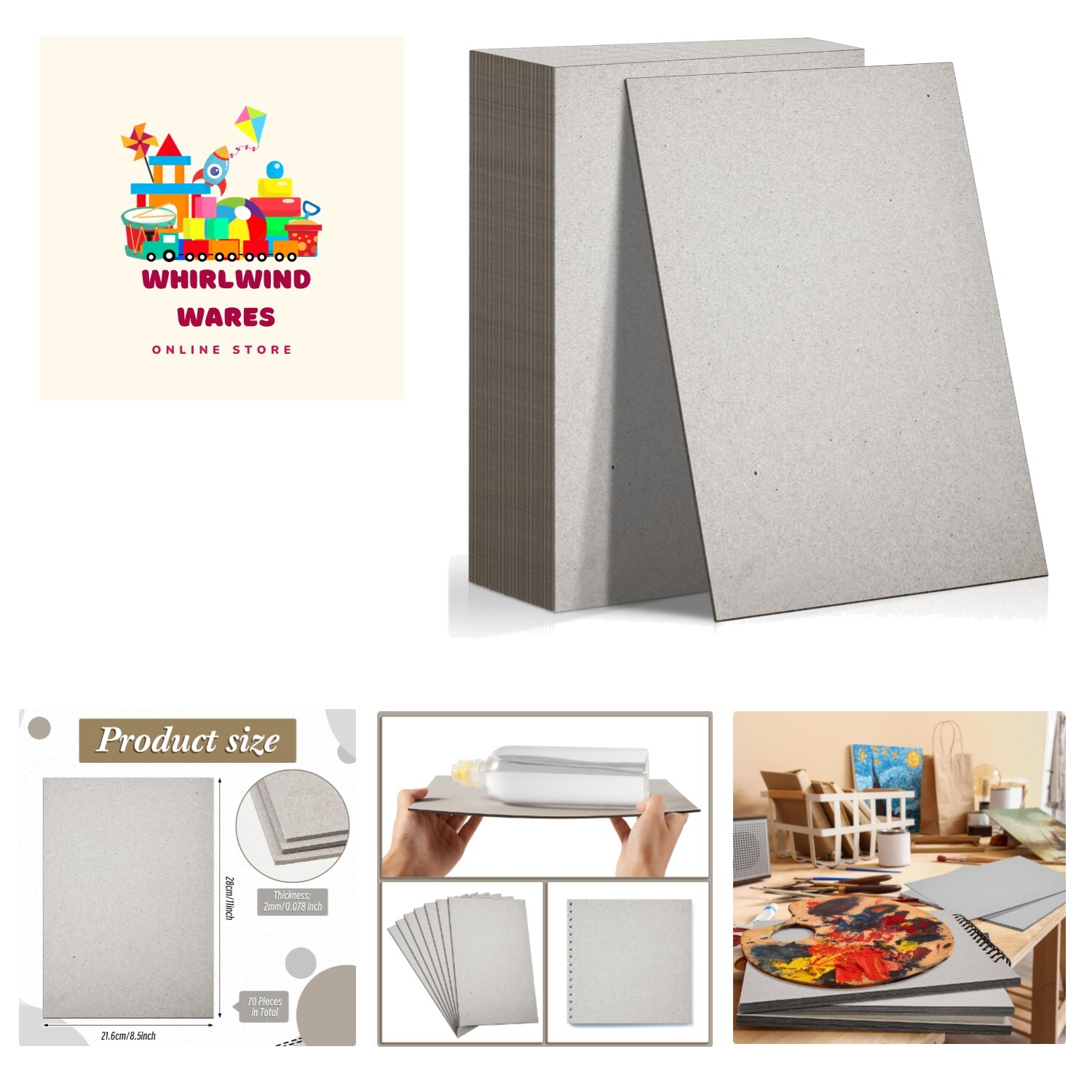 70 Pieces 70 PT 8.5 x 11 Inches Book Board 0.078 inches Thickness Binder Boar…