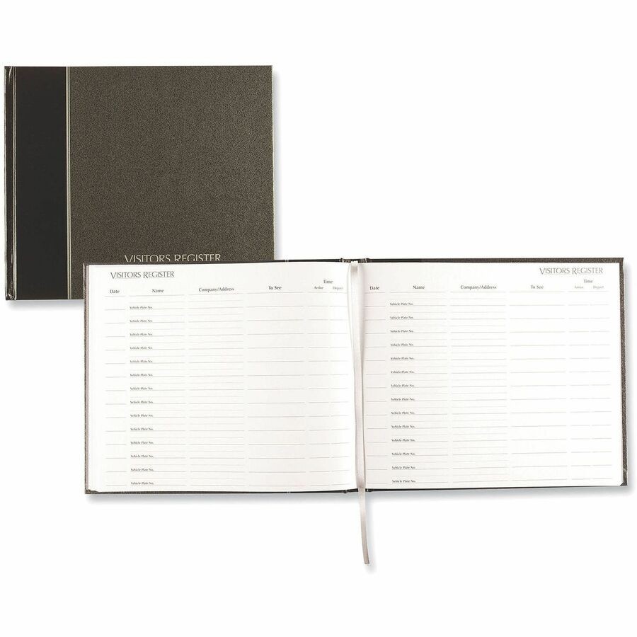 Rediform 57802 Visitor Register Book 128 Sheets Black