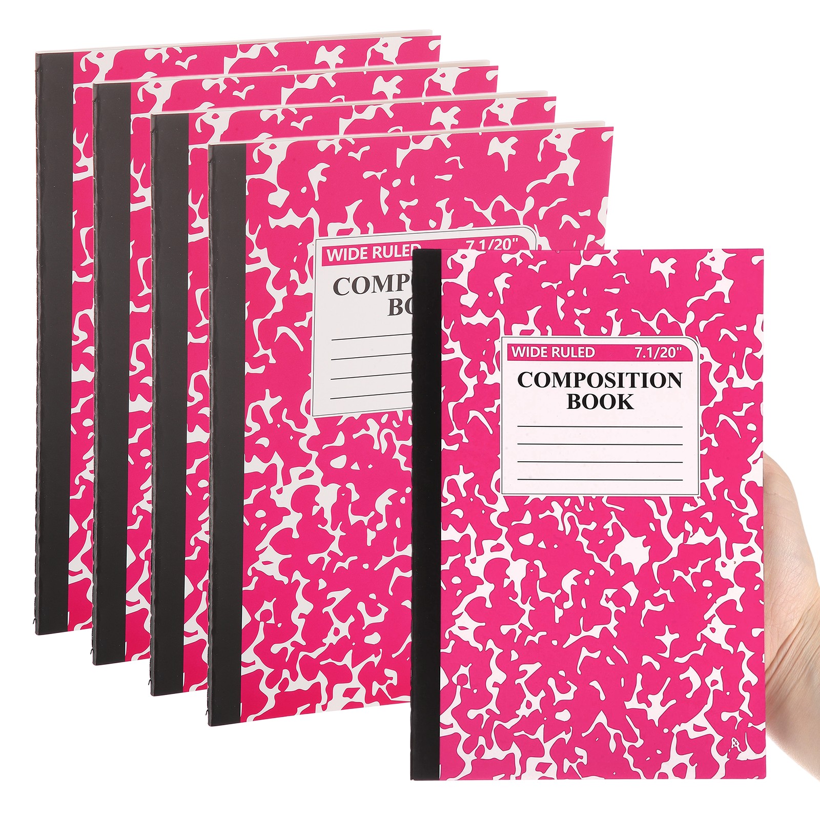 4 Pack A5 Notebook, A5 Journal Mini Notebook Pocket Marble,Hot Pink
