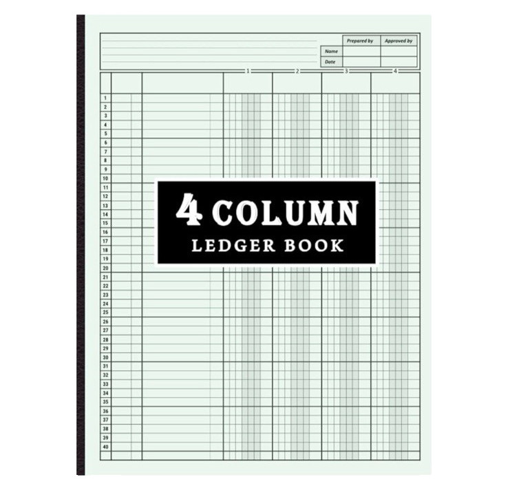 4 Column Ledger Book Accounting Financial Journal Business Record Keeping Book