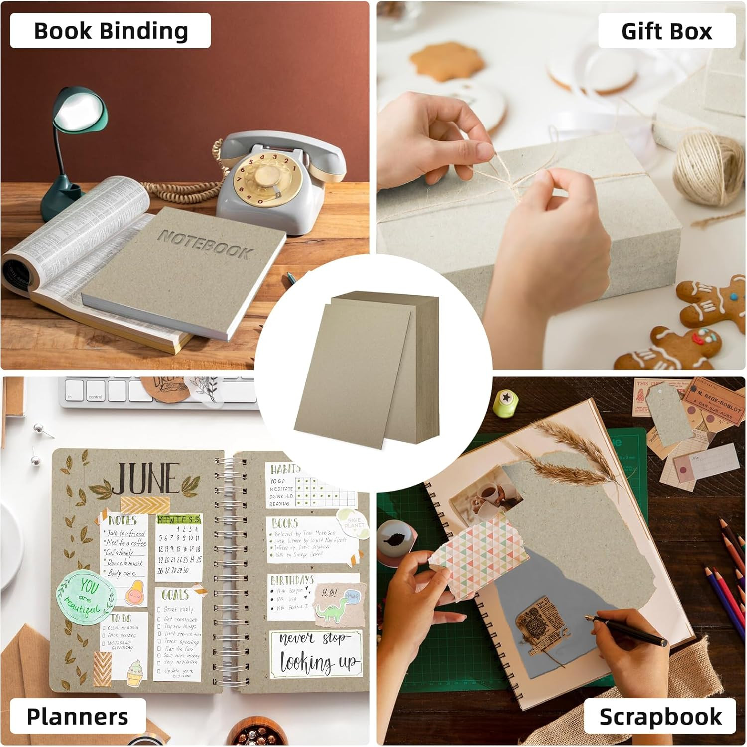 25 Pack 2mm Book Binding Board 12.5×10 Inch Chipboard Sheets for Crafts Covers