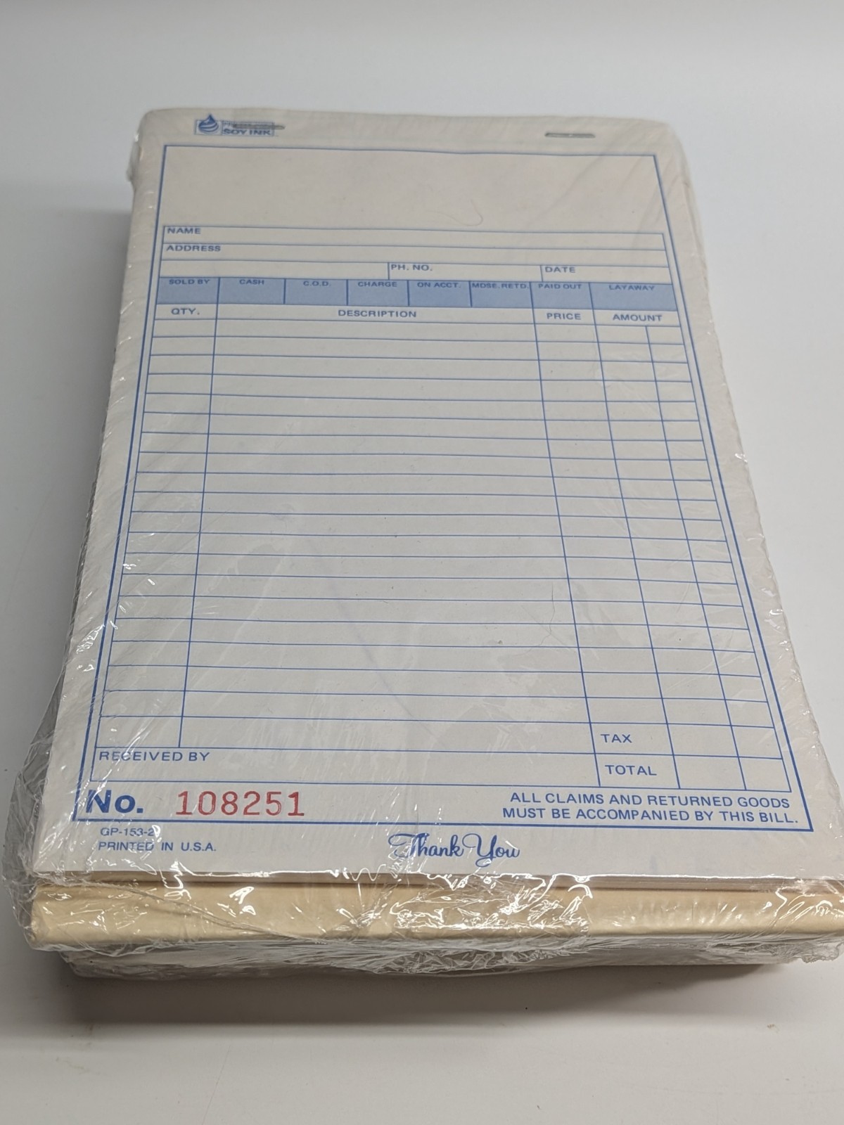General sale books carbon copy lot of 5 books sealed in plastic NOS GP-153-2