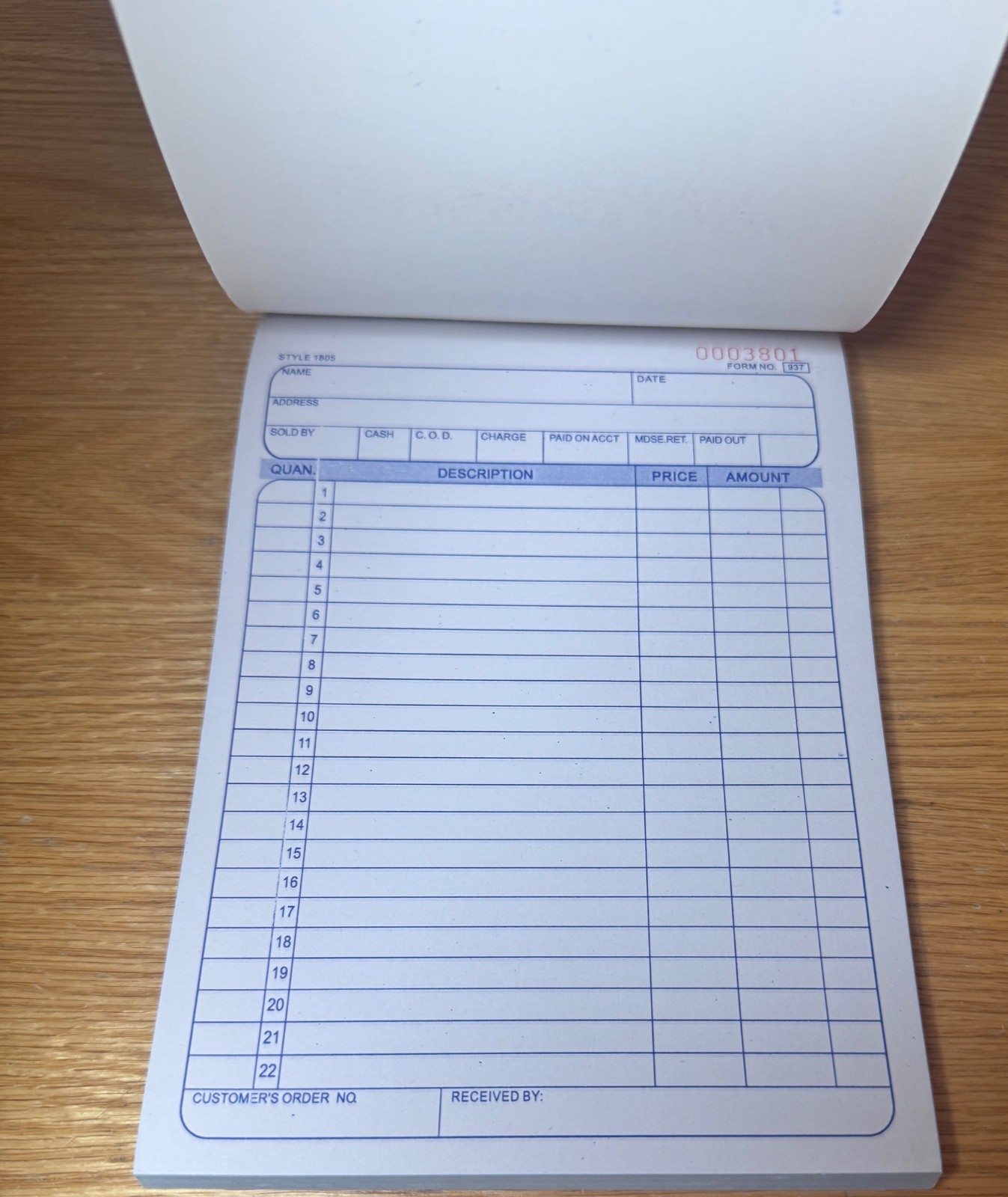 All Purpose Sales-Order Book 50 Duplicate Forms 2 Long Lasting Carbons Form 937