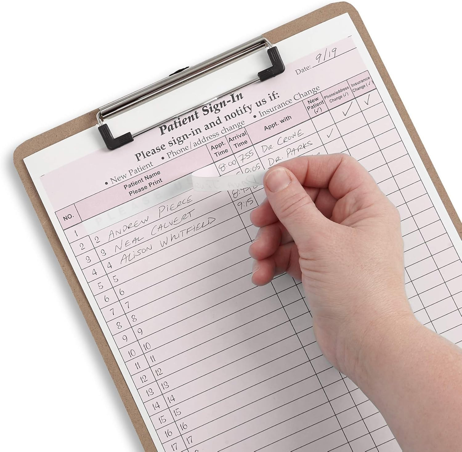 125 Pack HIPAA Compliant Patient Sign-In Sheets with Adhesive Labels, Burgundy