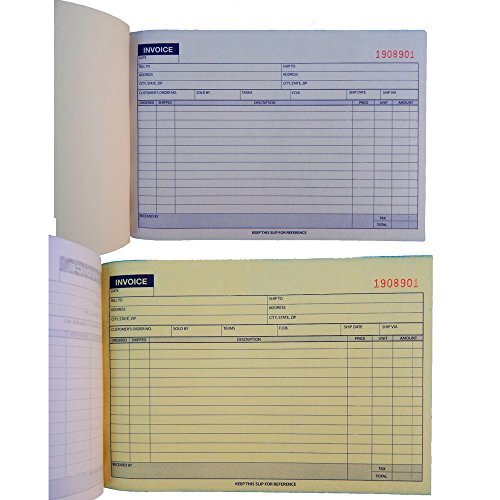 10 Carbonless Invoice Receipt Record Book 2 Part 50 Sets Duplicate Receipt