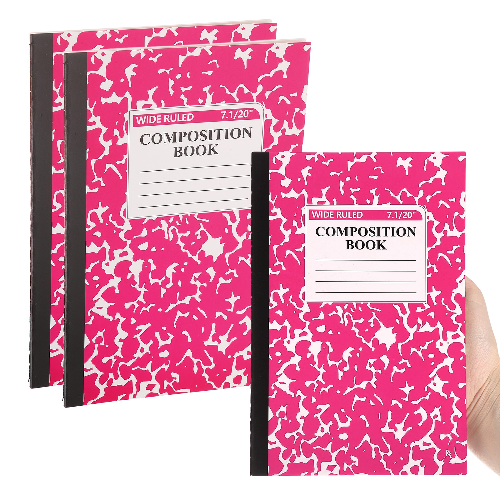 2 Pack A5 Notebook, A5 Journal Mini Notebook Pocket Marble,Hot Pink