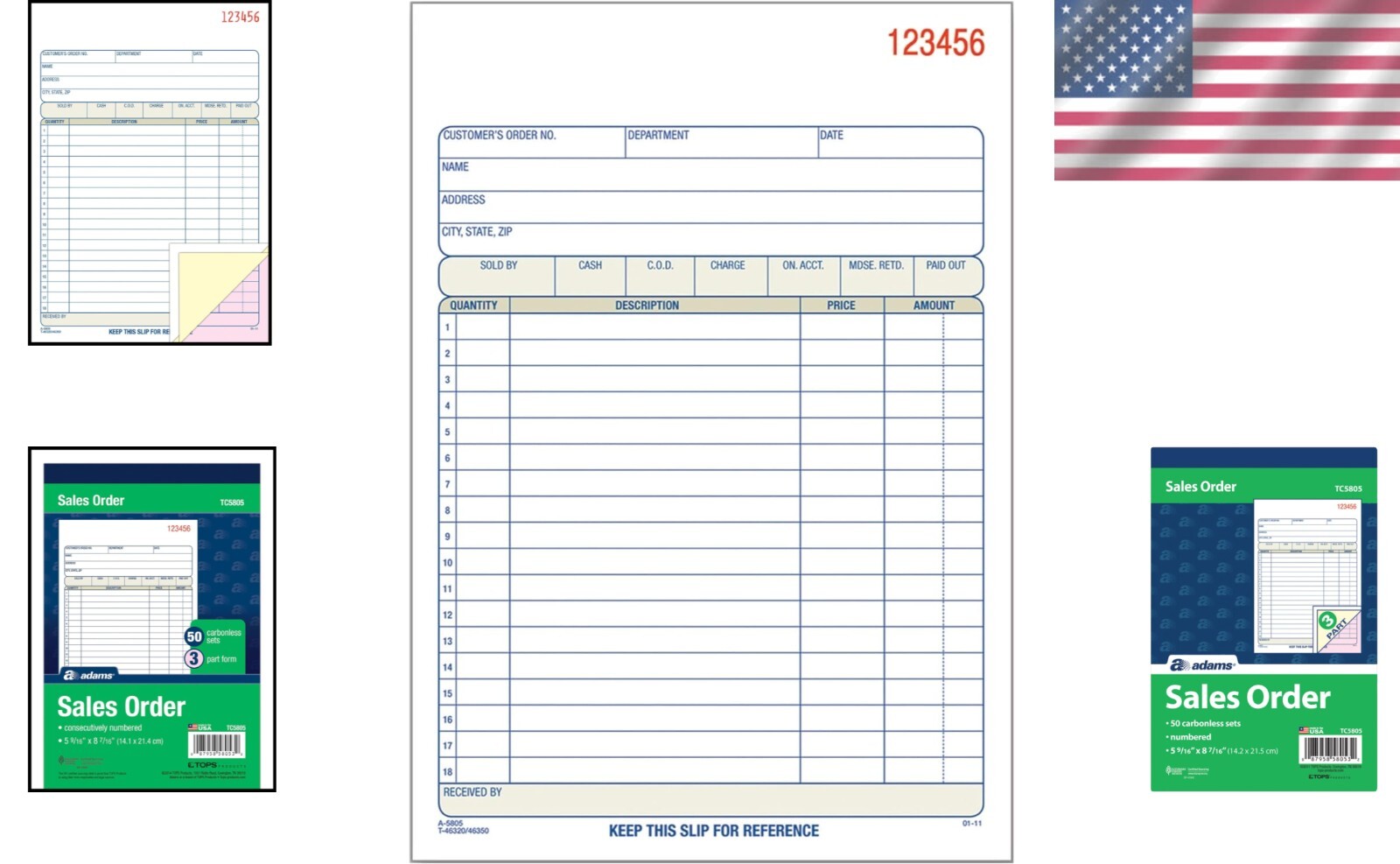 Efficient Invoice Tracking with 50 Sets of Carbonless Sales Order Forms
