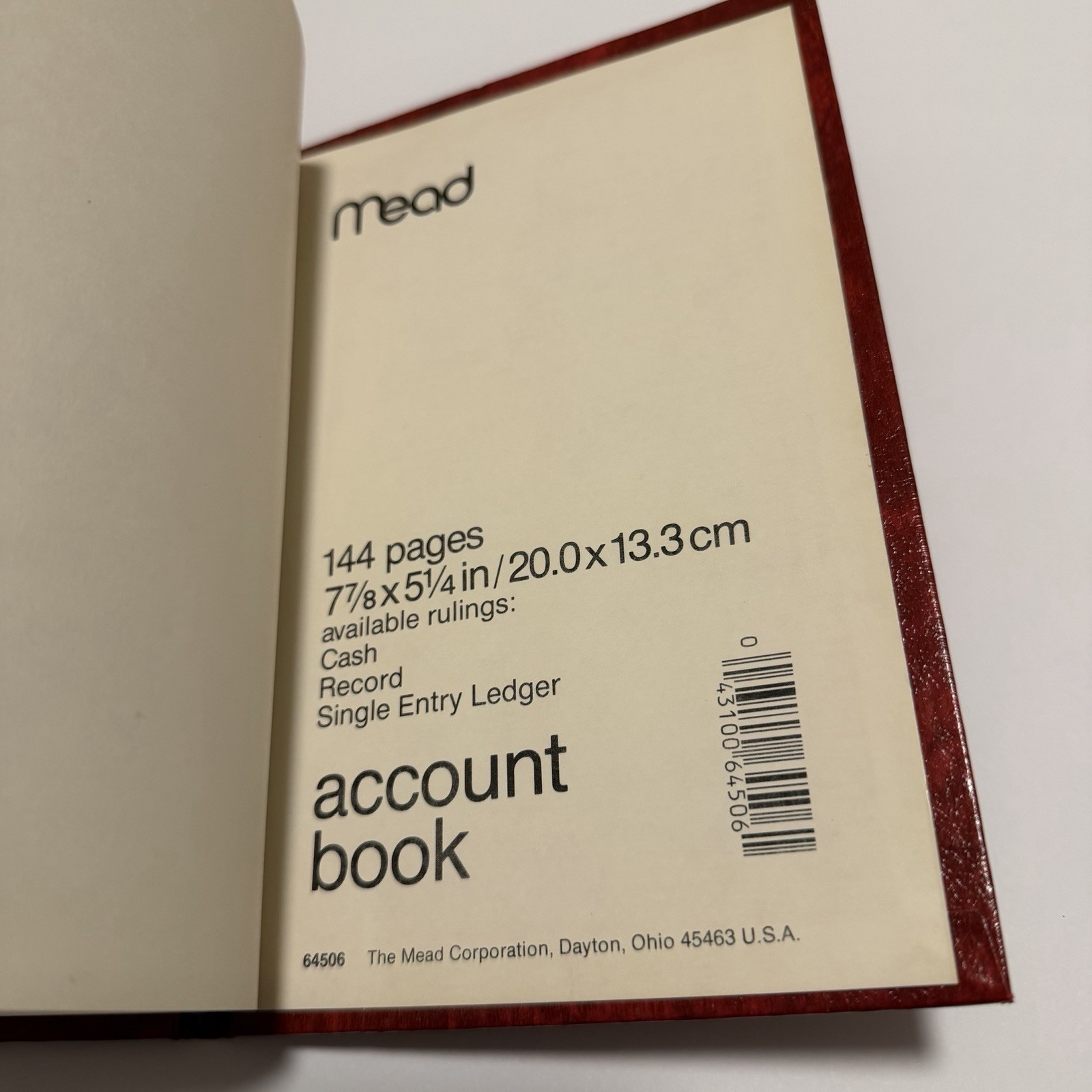 Vintage Cash Journal Ledger Mead USA Unused Accounting Book