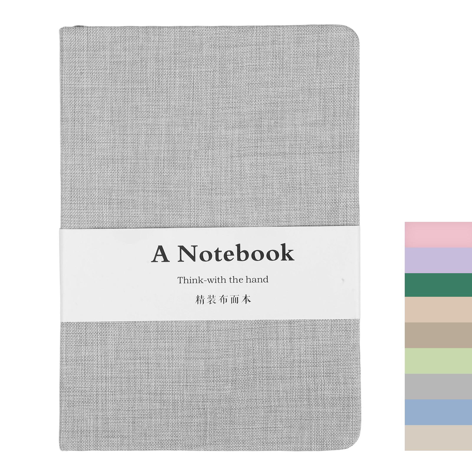 Linen Journal Notebook, 256 Pages 100 Gsm B6（5×7） Hardcover Journals (SmokyGray)