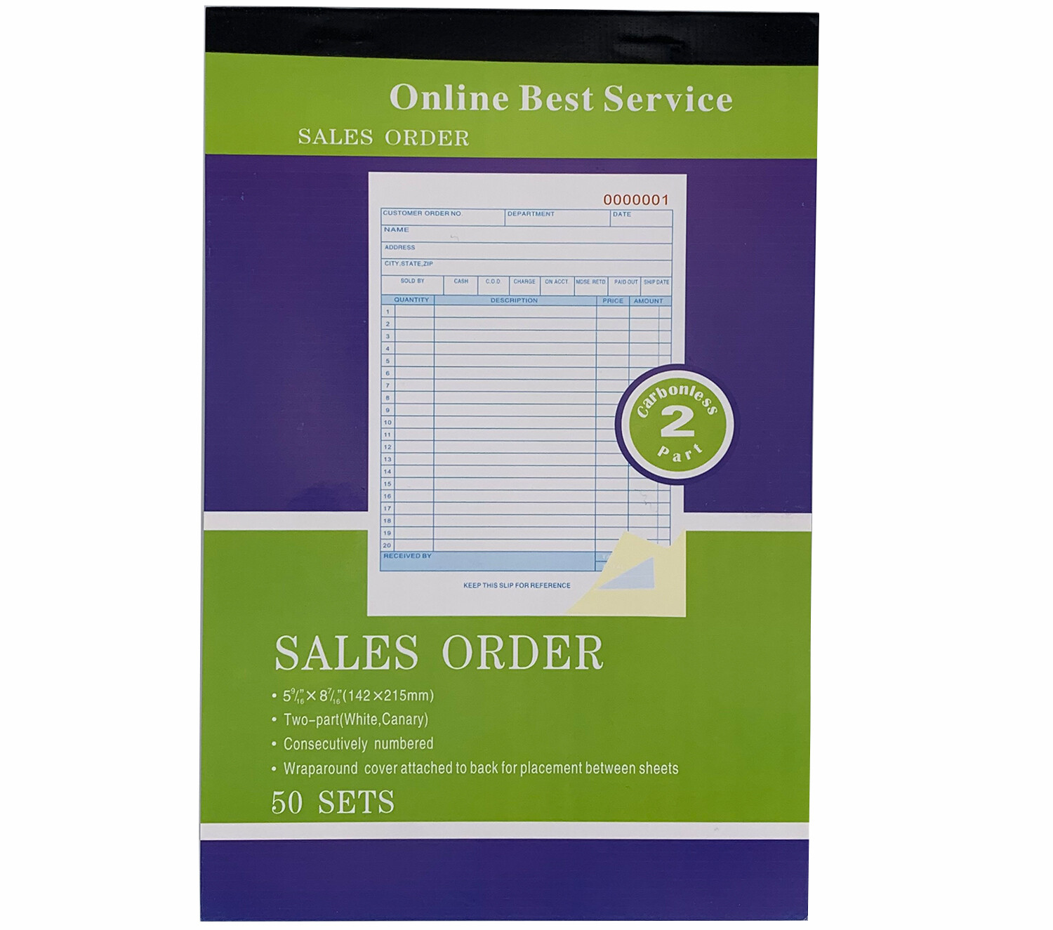 5 Pack Receipt Large Sales Order Book Invoice Duplicate Copy 50 Sets 5.5″ X 8″5