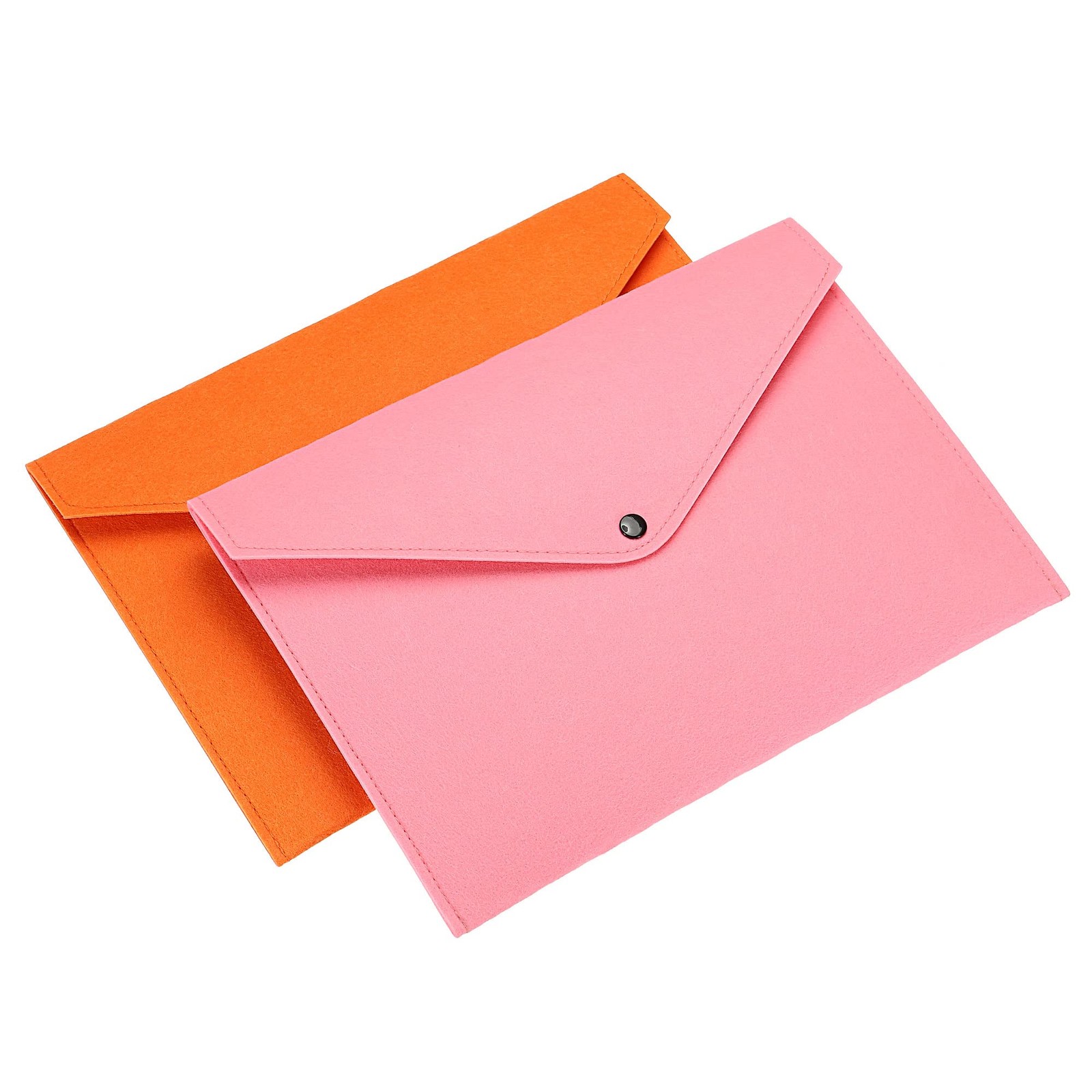 PATIKIL File Bag Felt Folder 2 Pack A4 Envelope Document Large, Orange, Pink