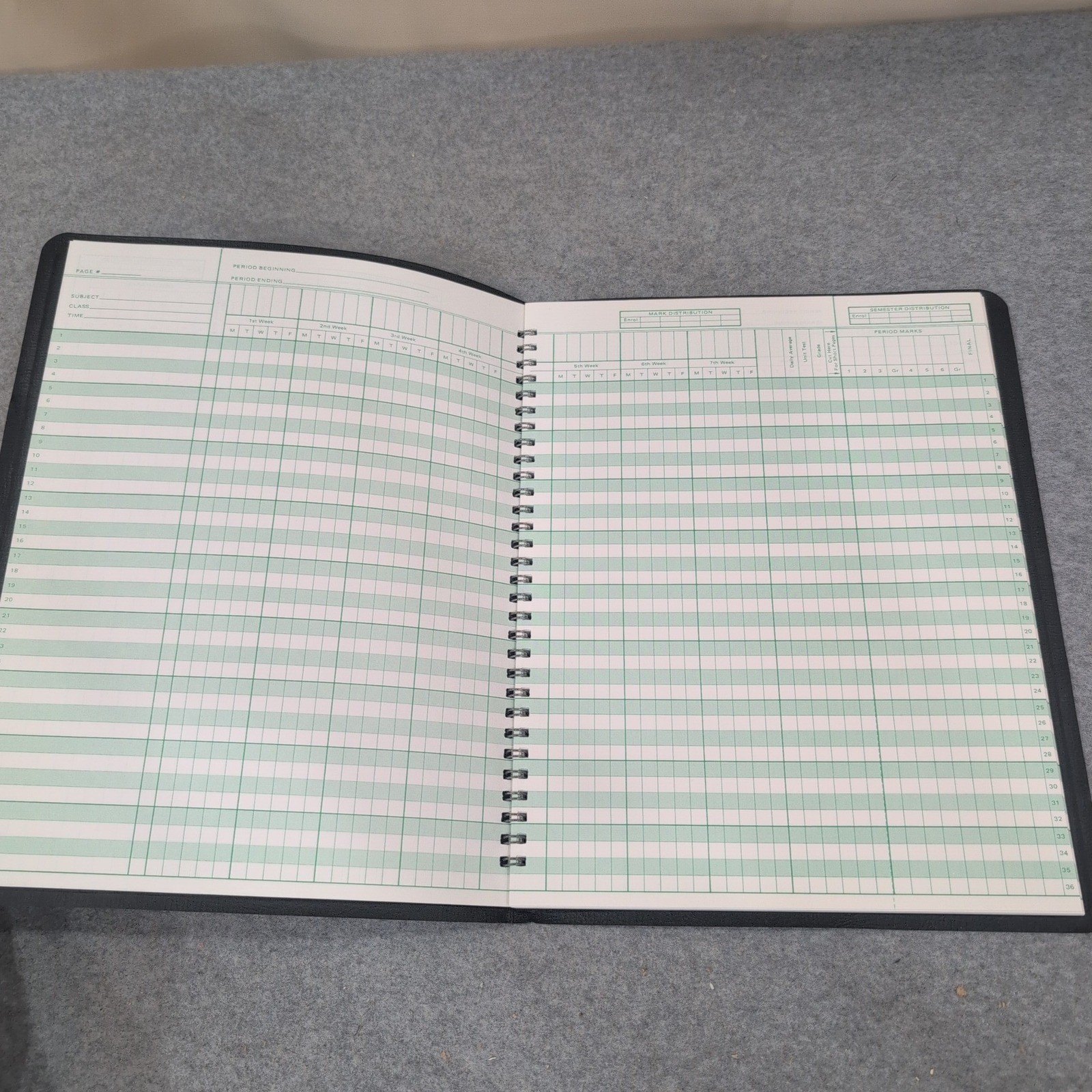 Squibbs Class Record Book No 67 Black Spiral Teacher Grade Attendance Log Book