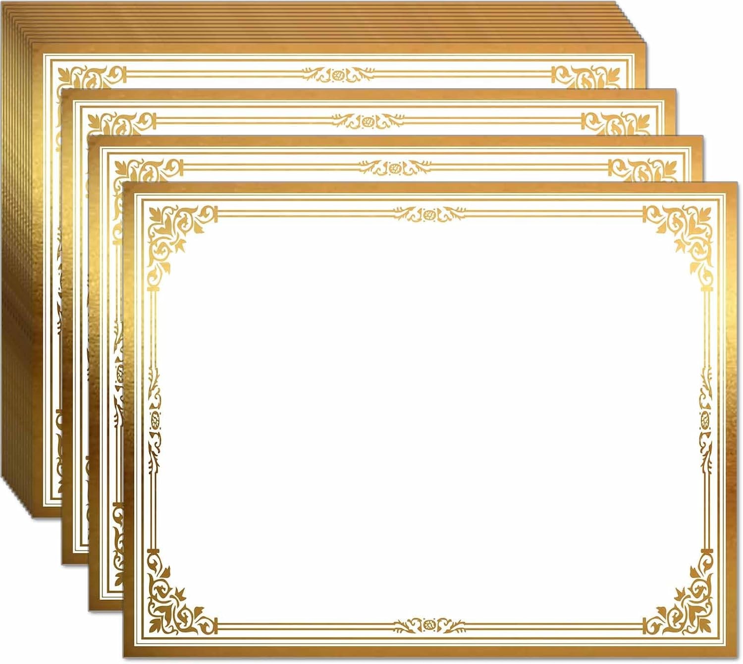 Professional Certificate Paper 8.5 x 11 for Printing, Diploma Paper, GOLD