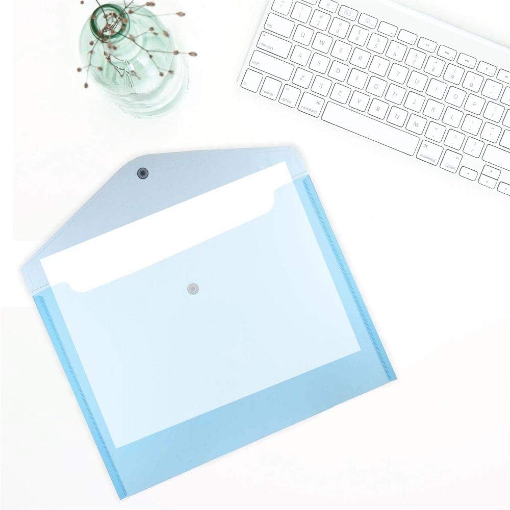 JAM PAPER Plastic Envelopes with Snap Closure – Legal Size, Assorted 6 Pack