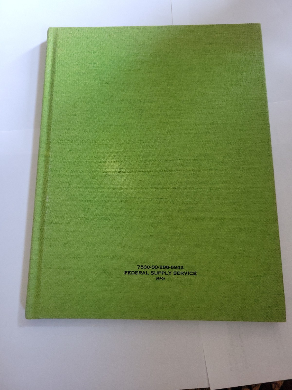 Federal Supply Service Green Military Hardback Log Book Journal Lined Notebook