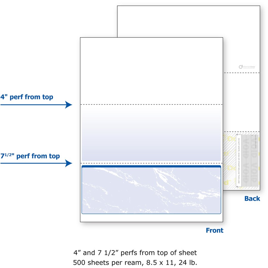 Paris Corp 04517 Docuguard Check Paper 8.5×11 24lb Blue Marble