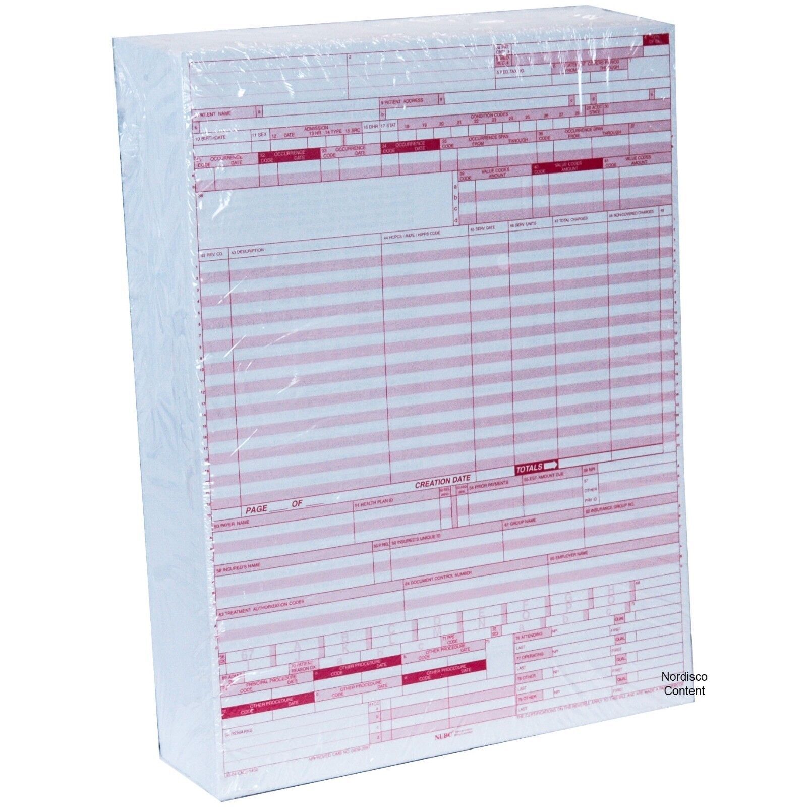 UB-04 Claim Form, CMS-1450 Hospital Claim Form, 8-1/2 x 11″, Pack of 500