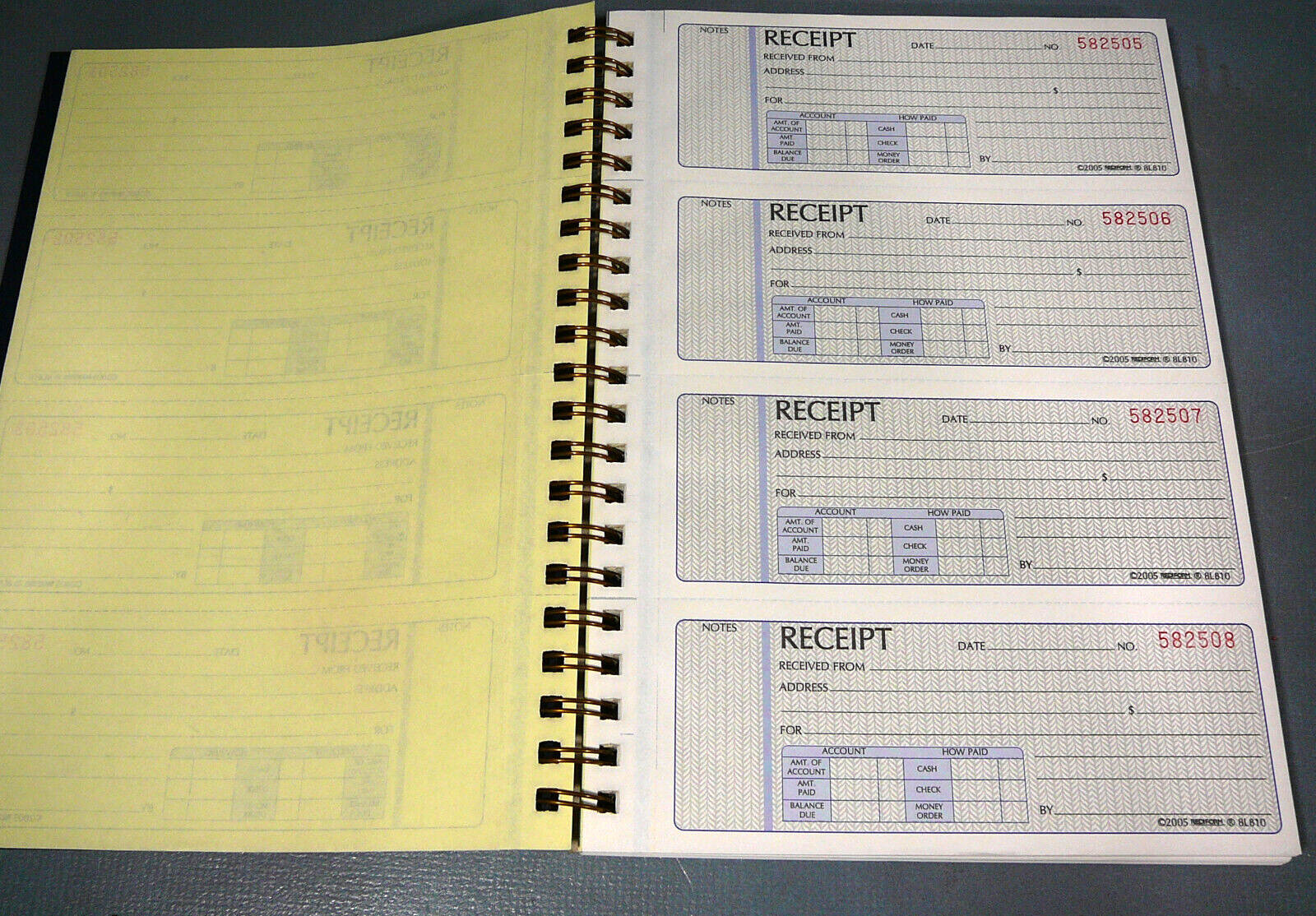 Rediform Gold Standard 2 Part Carbonless Money Receipt Book 300 receipts