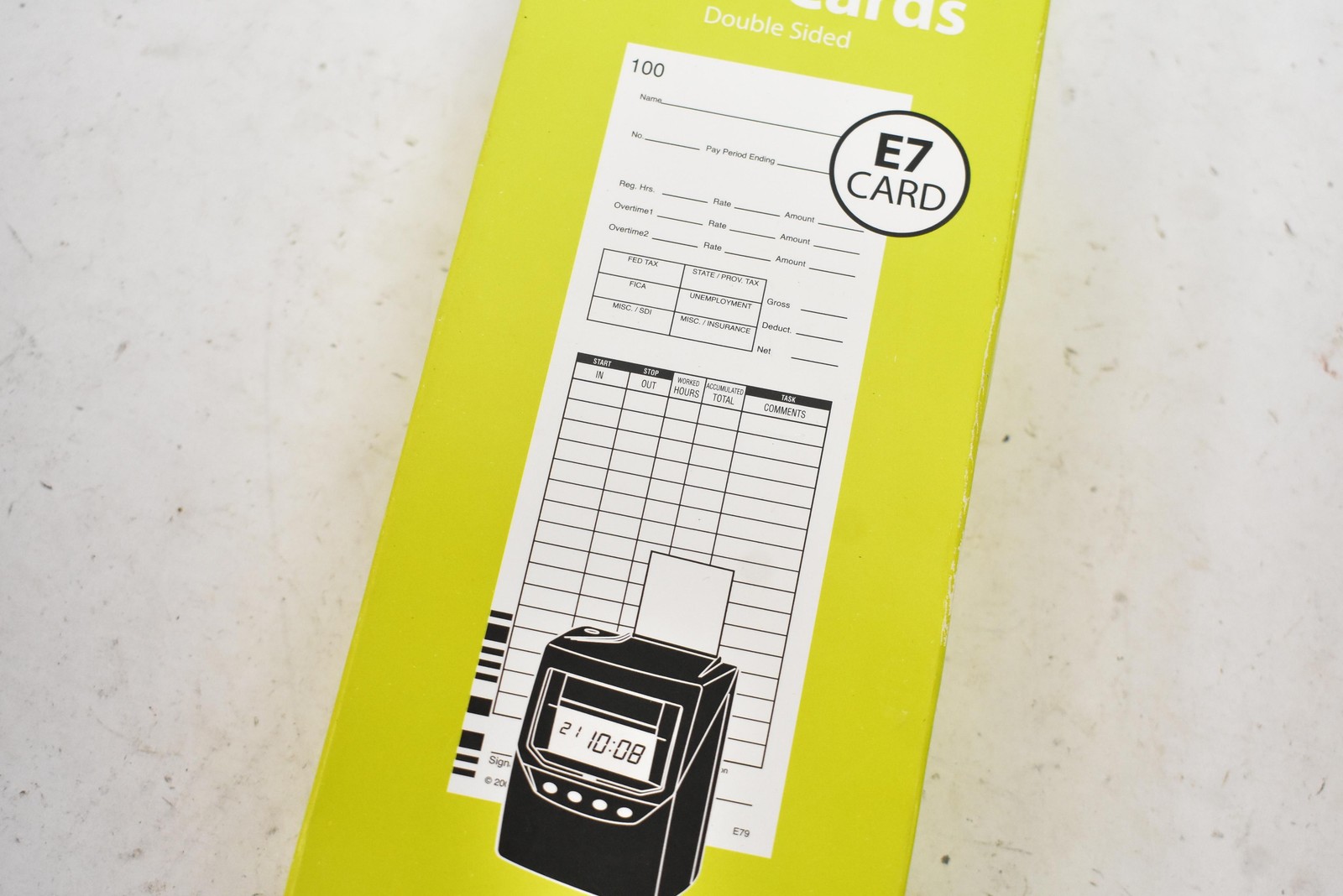 LATHEM 100 Payroll Or Job Time Cards Double Sided E7 Card Part# E79-100