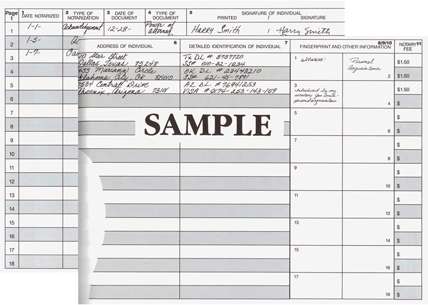 Dome Notary Public Record Book, 522 entries