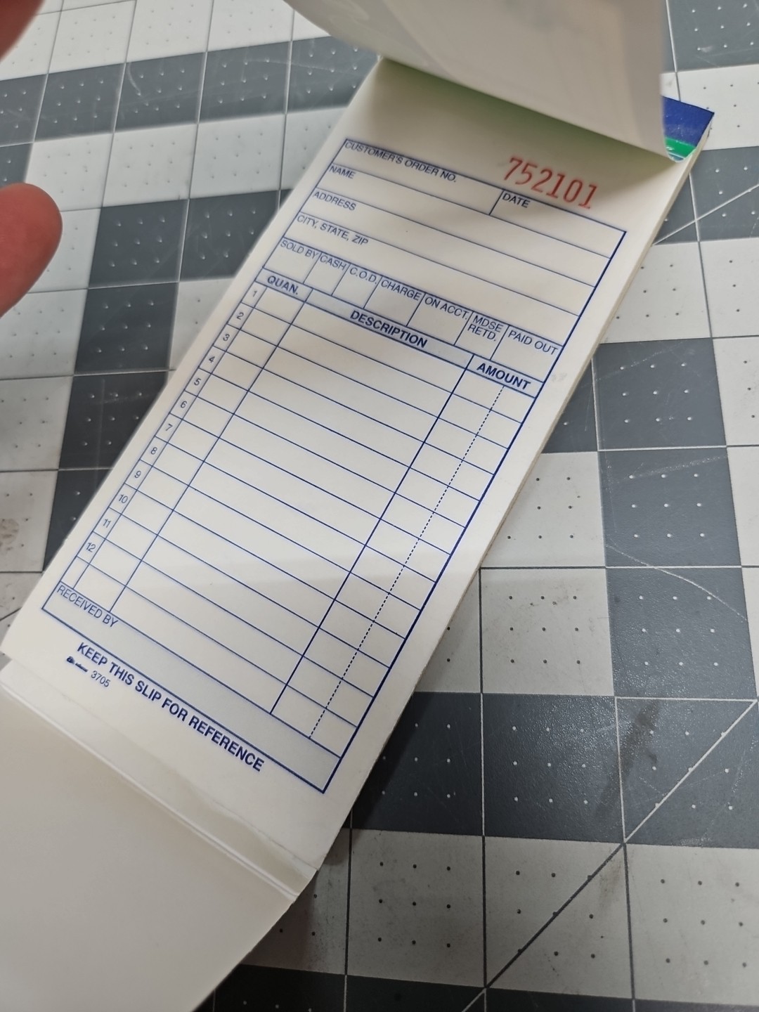 Adams Sales Order Book, 2 Part Carbonless, 3-11/32 x 7-3/16 Inches