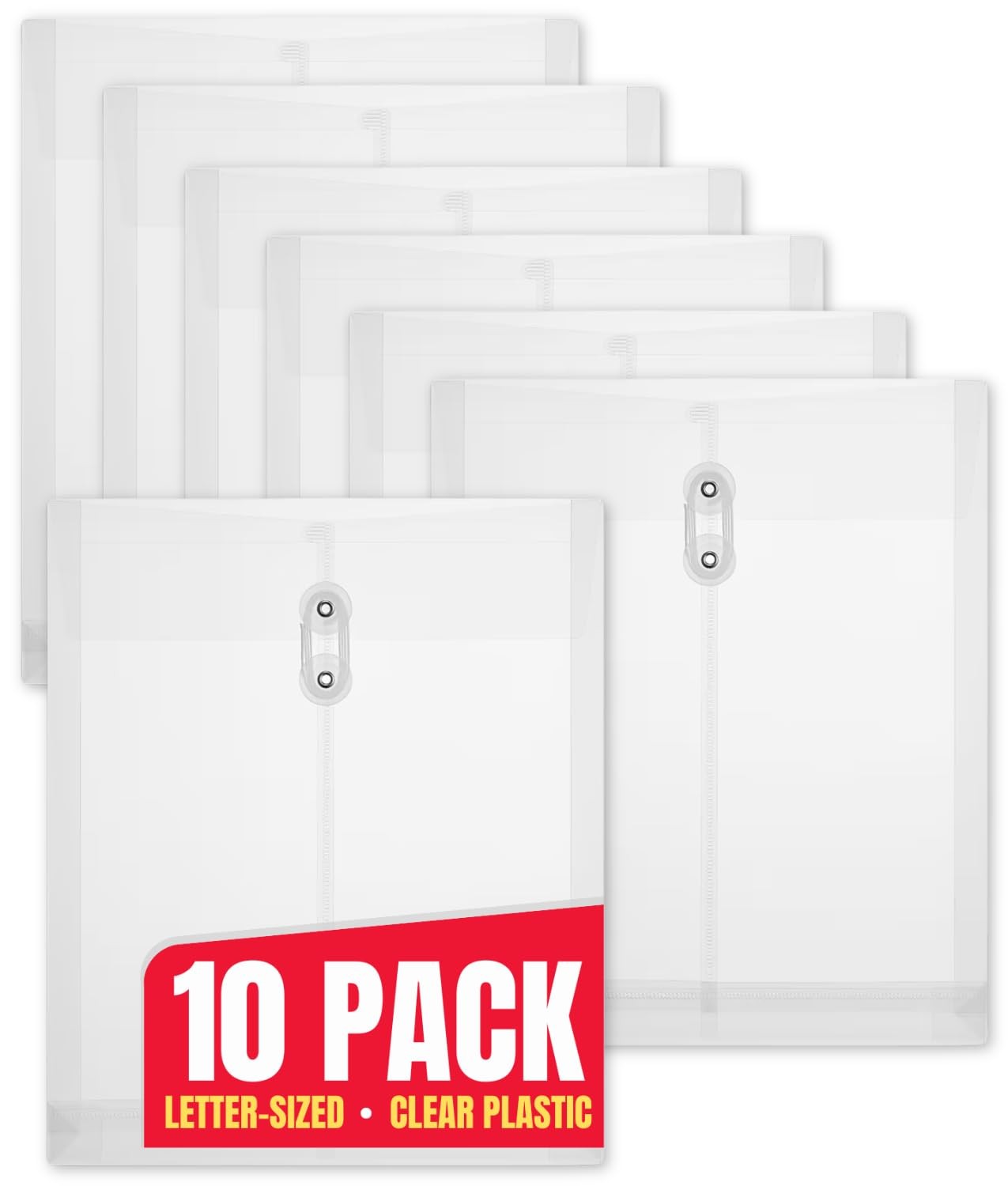 1InTheOffice Poly Envelopes with Top Opening, Letter, Clear