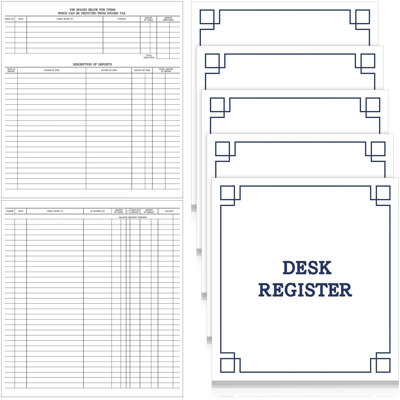 5 Pcs Large Check Registers for Desk Transaction Registers for Business Check…