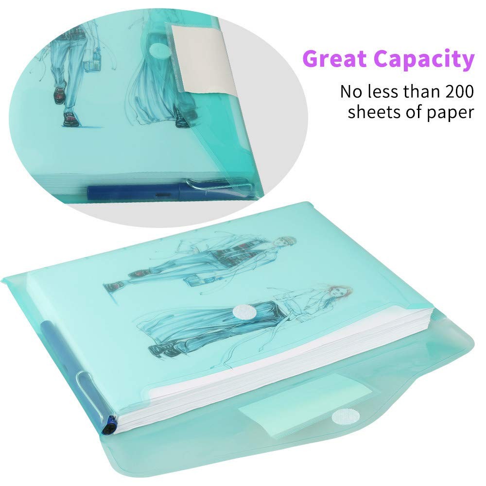OUTYLTS 11 Pack Plastic Poly Filing Envelopes, Clear Document Multicolor