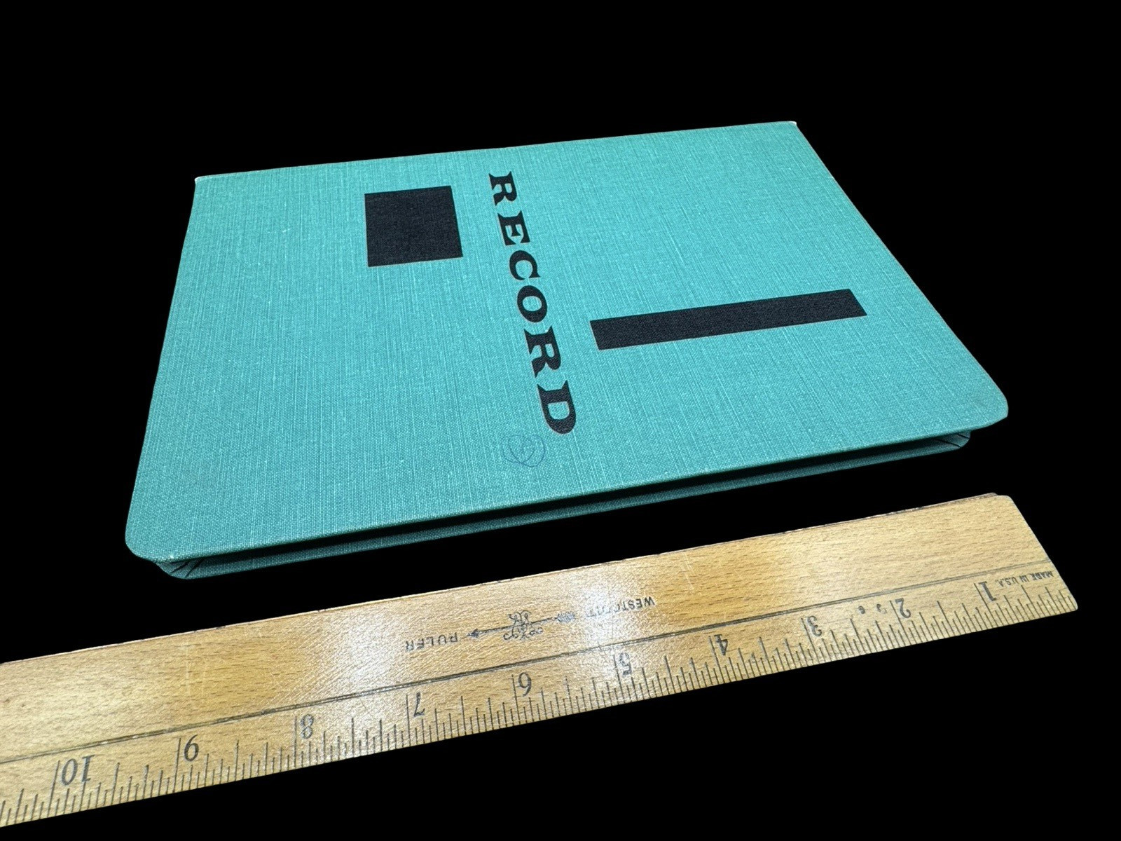 Vintage Unused Record Book 9″ Retro Atomic Green