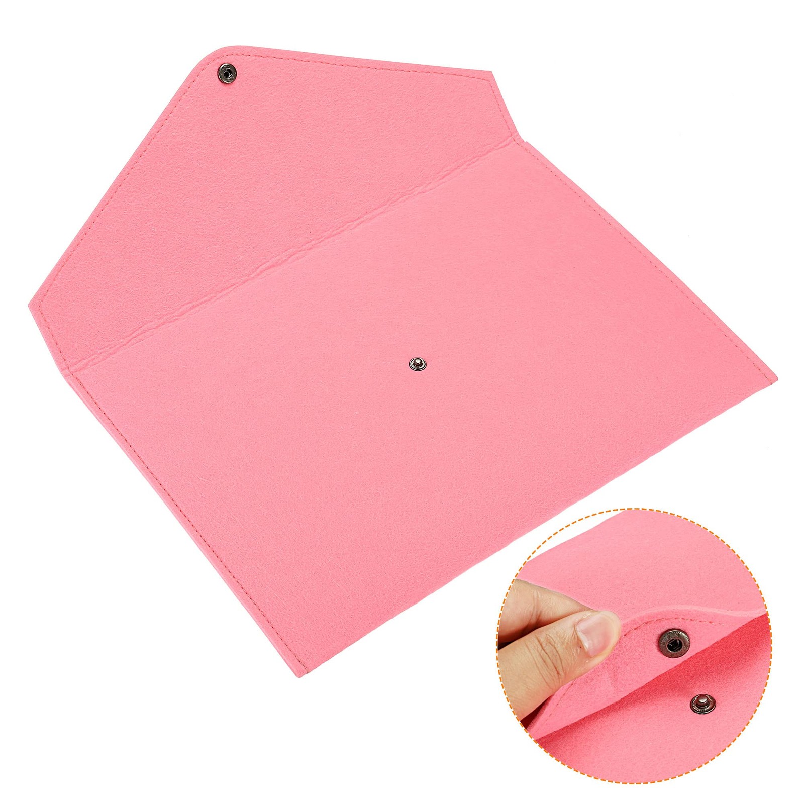 PATIKIL File Bag Felt Folder 2 Pack A4 Envelope Document Large, Orange, Pink
