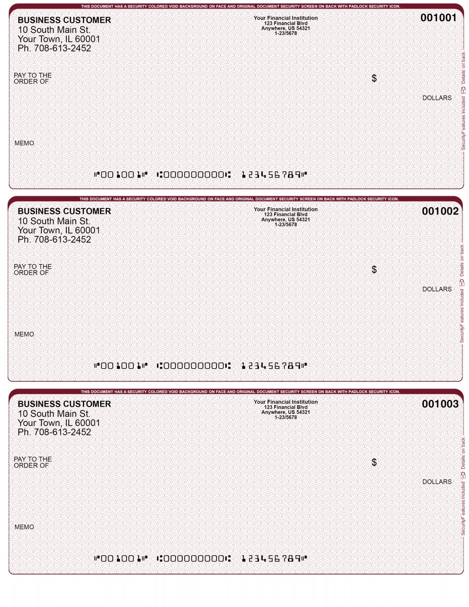 Business Checks / 3 Per Page / QuickBooks / Custom Printed / Logo