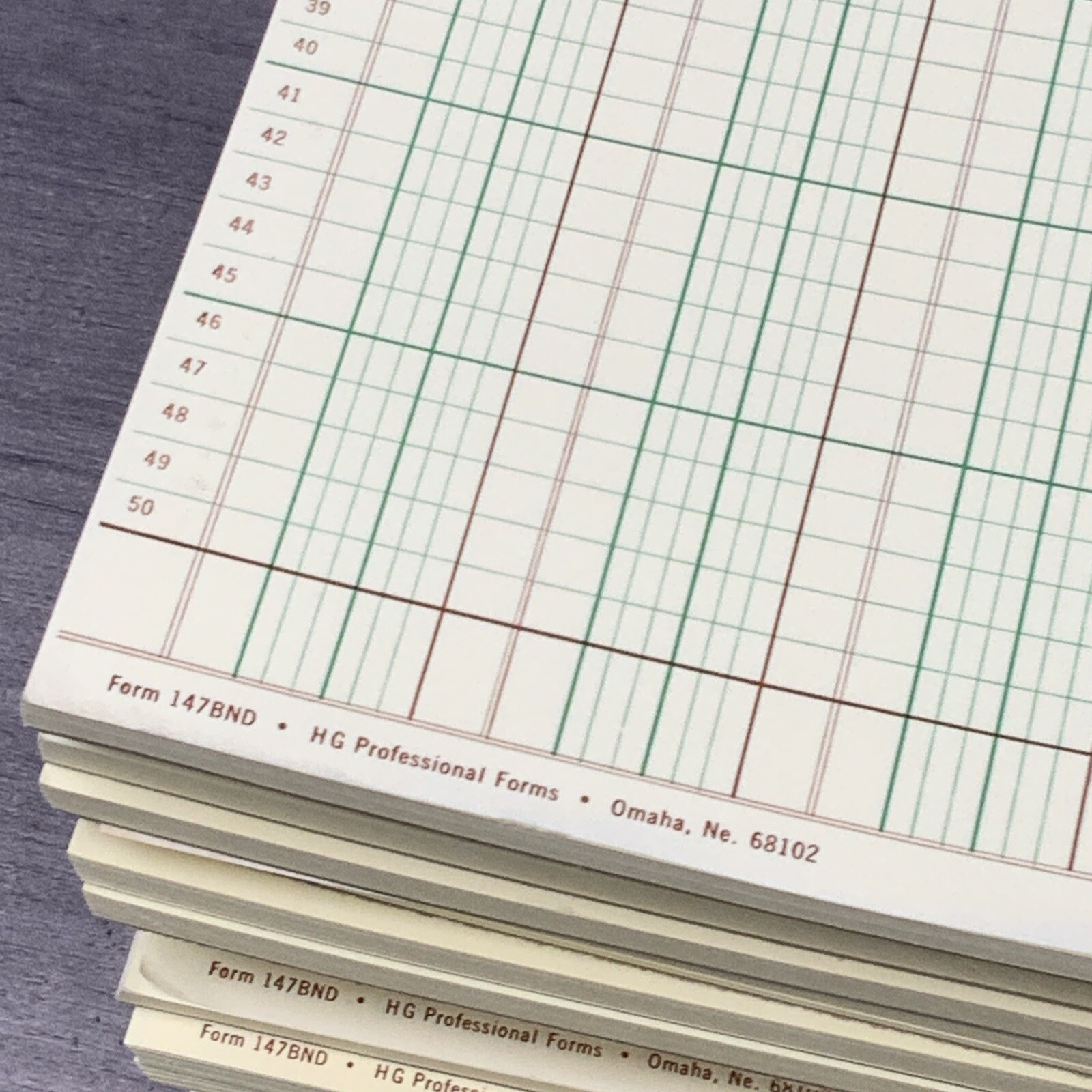 Accountants Work Sheets Wilson Jones WS06N 6 & Genric 7 Column Paper 8 ½” x 14″