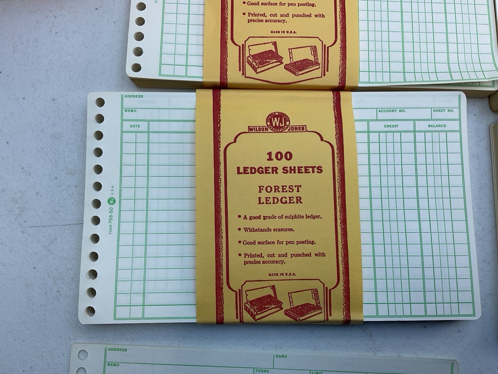 Wilson Jones Multiple Ring Ledger Sheets Binder Paper Refill 758-50 5 X 8 1/2
