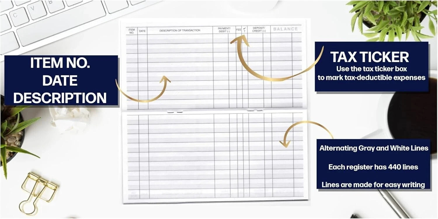 12 Checkbook Transaction Registers 2025-2026-2027 Calendars Check Book Bank …