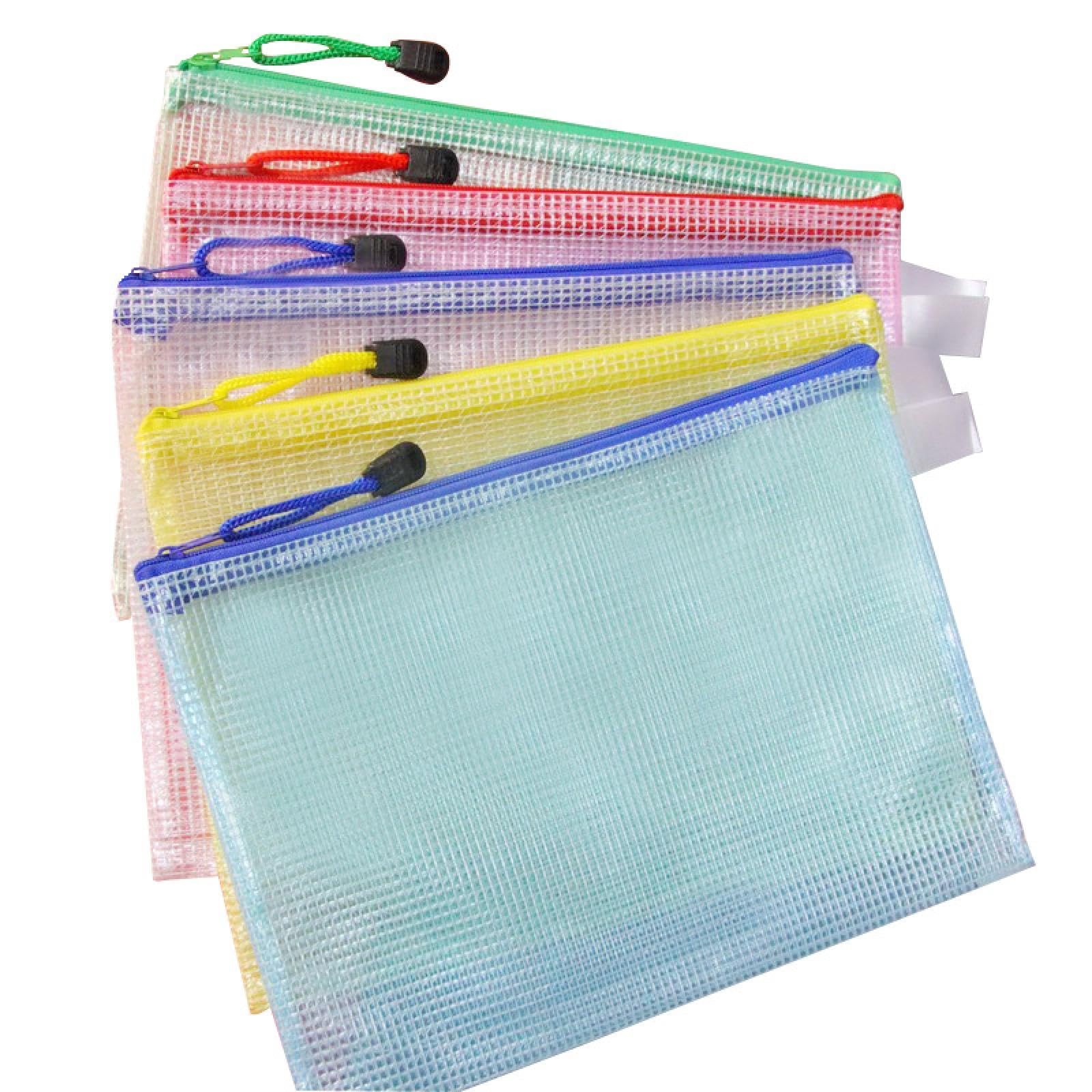 BQDDIEUR6 25-Piece Zippered Mesh Document A5 (25 9.33*6.89 inches), 5 Colors
