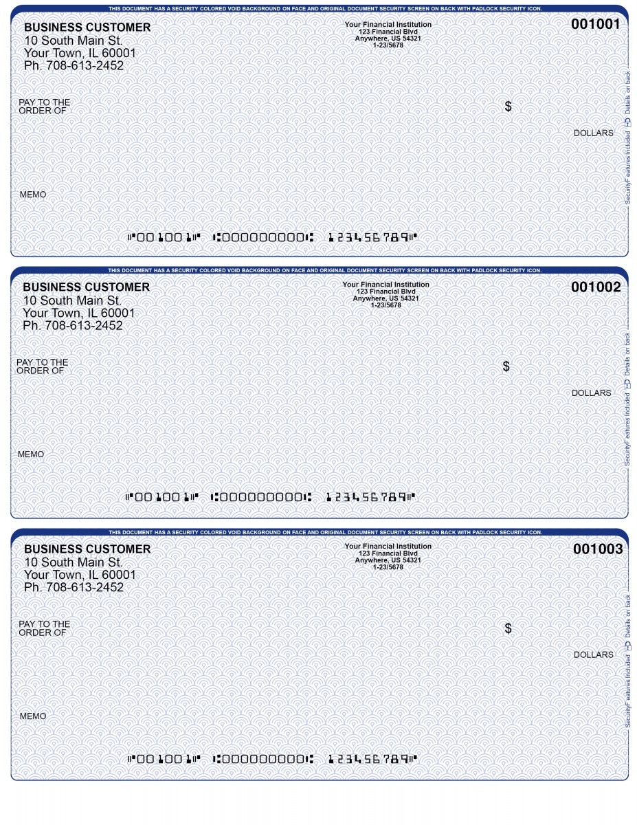Business Checks / 3 Per Page / QuickBooks / Custom Printed / Logo