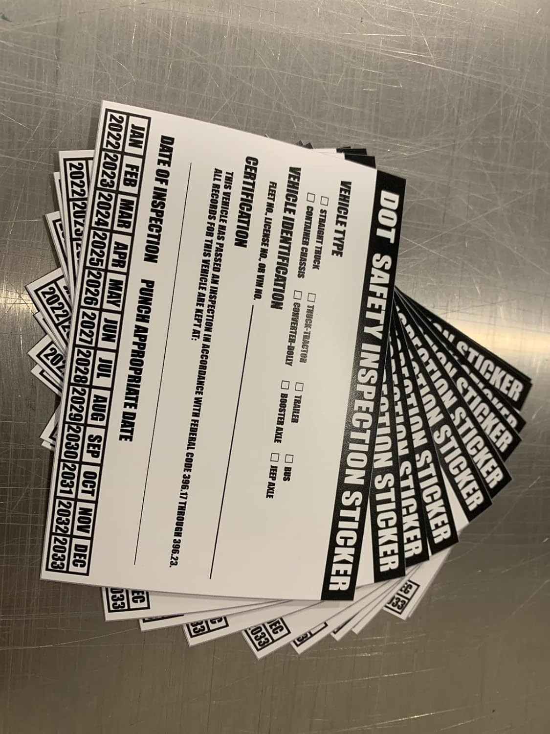 DOT Inspection Stickers 10 Pack