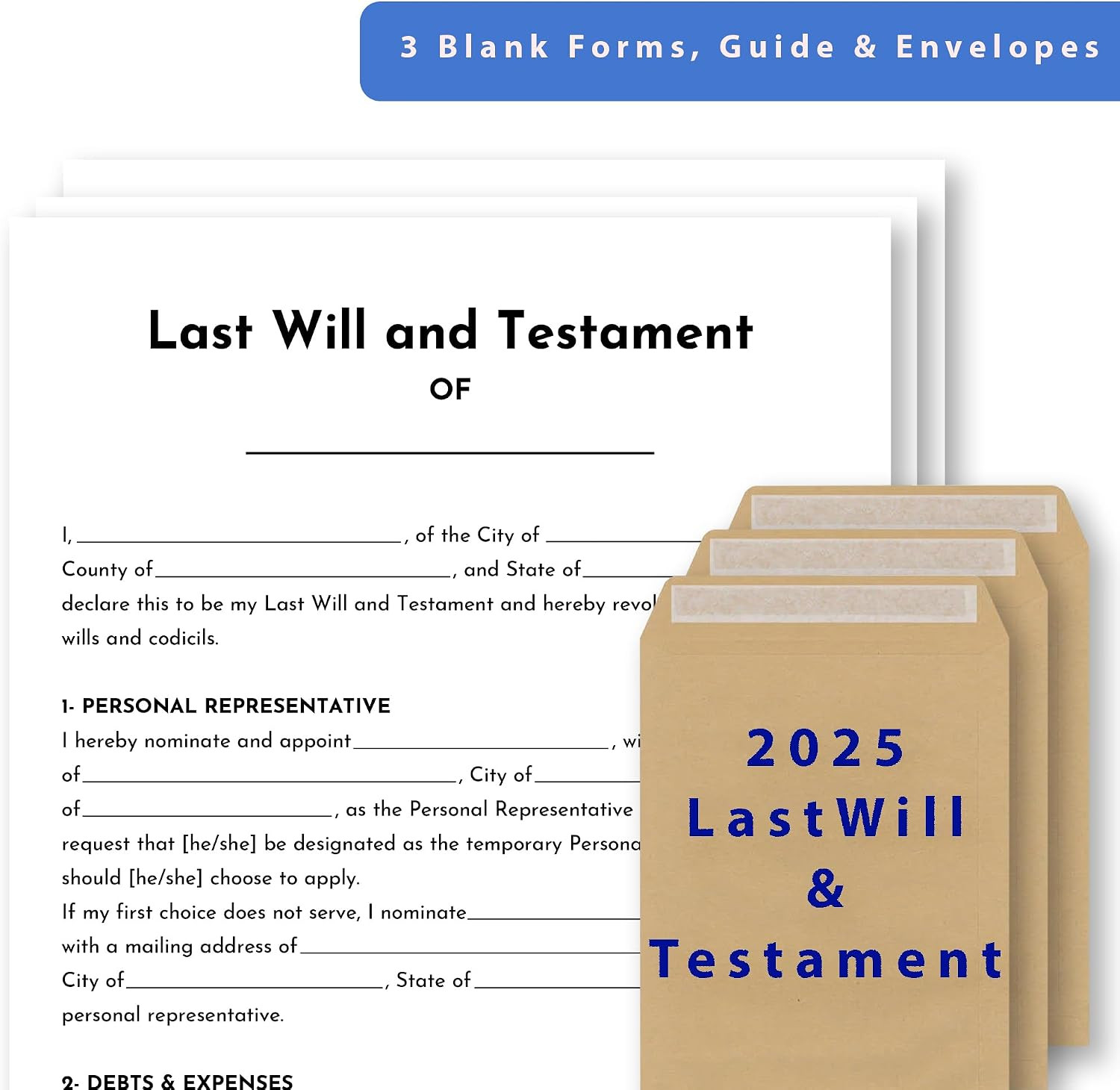 Last Will and Testament Kit 2026 – DIY Will Forms, Pre-Formatted Legal