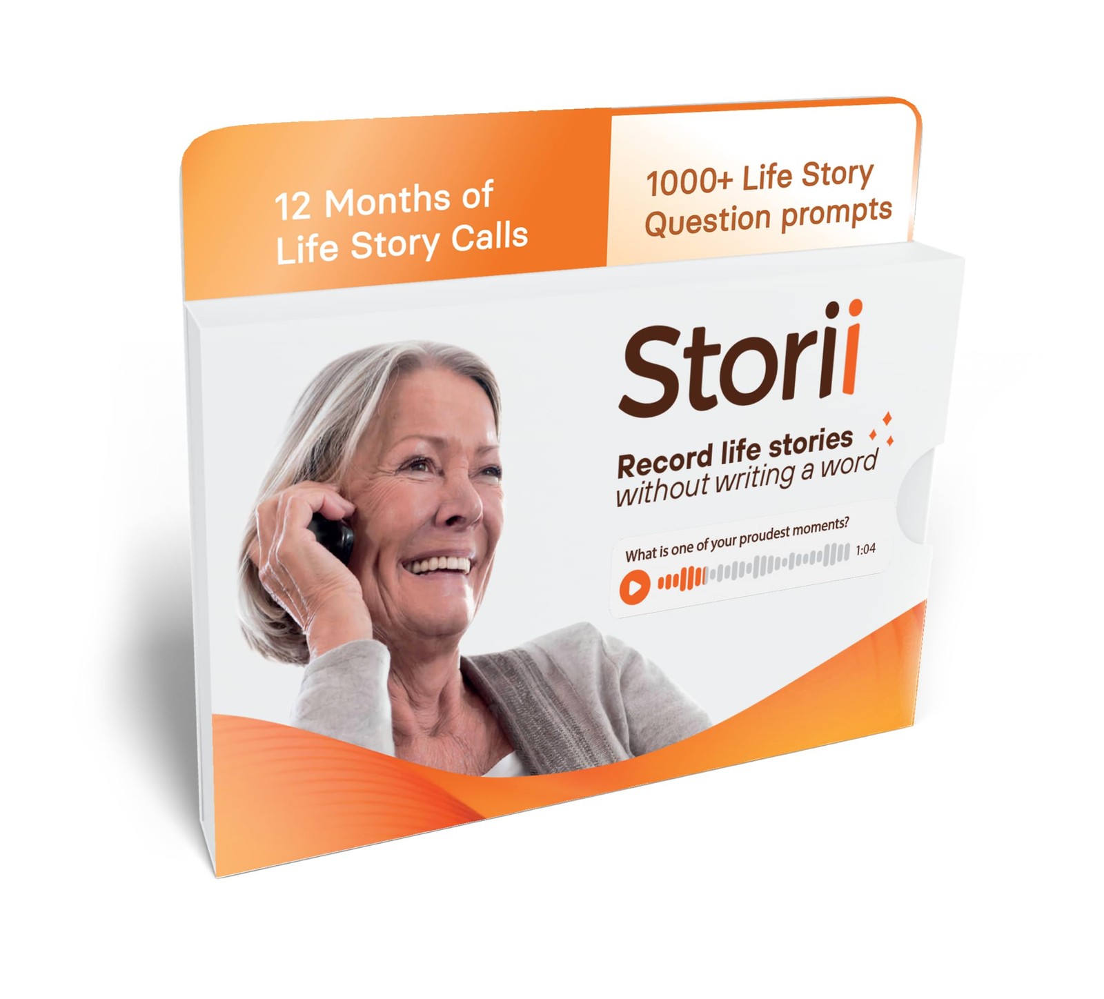Storii – Record Your Memoir: Gift Box – 12 Months of Life Story ys/m, Orange