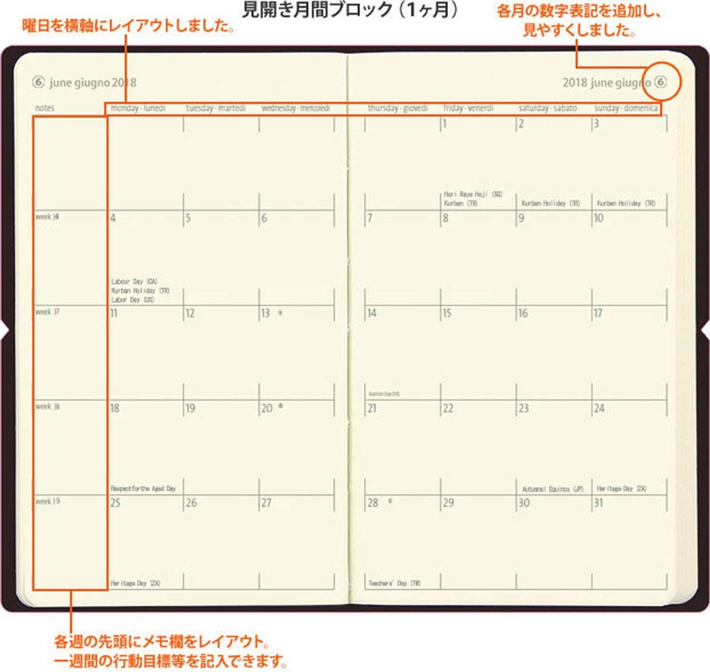Chiak 2019 Mini Diary (Left-Page Layout), Black
