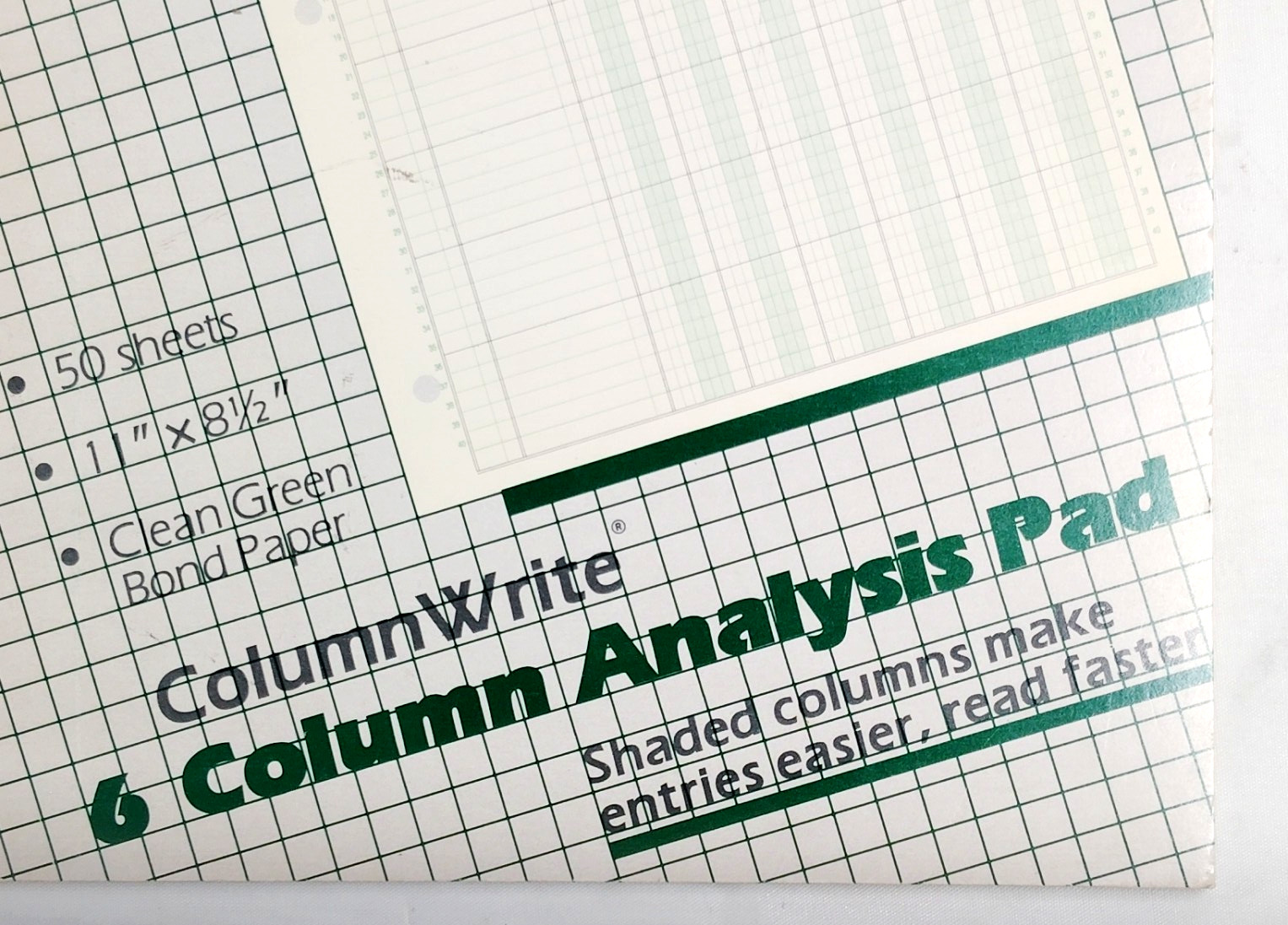 Wilson Jones Column Write Columnar Analysis Pad 6 Column 11×8 1/2″ 7506 VTG