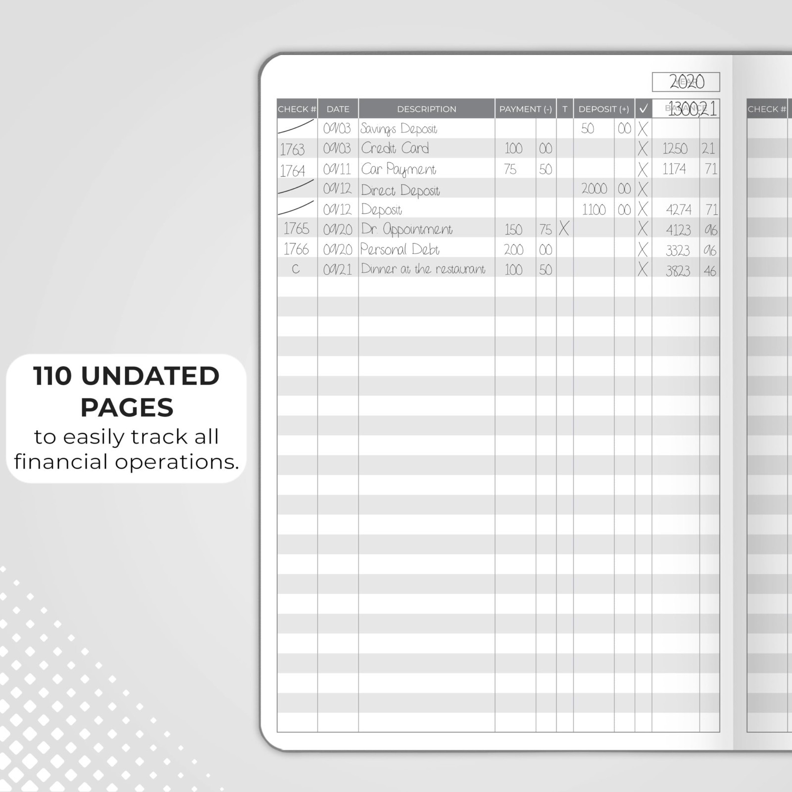 Deluxe Check Register Book – A5 Hardcover Accounting Ledger & Transaction Log fo
