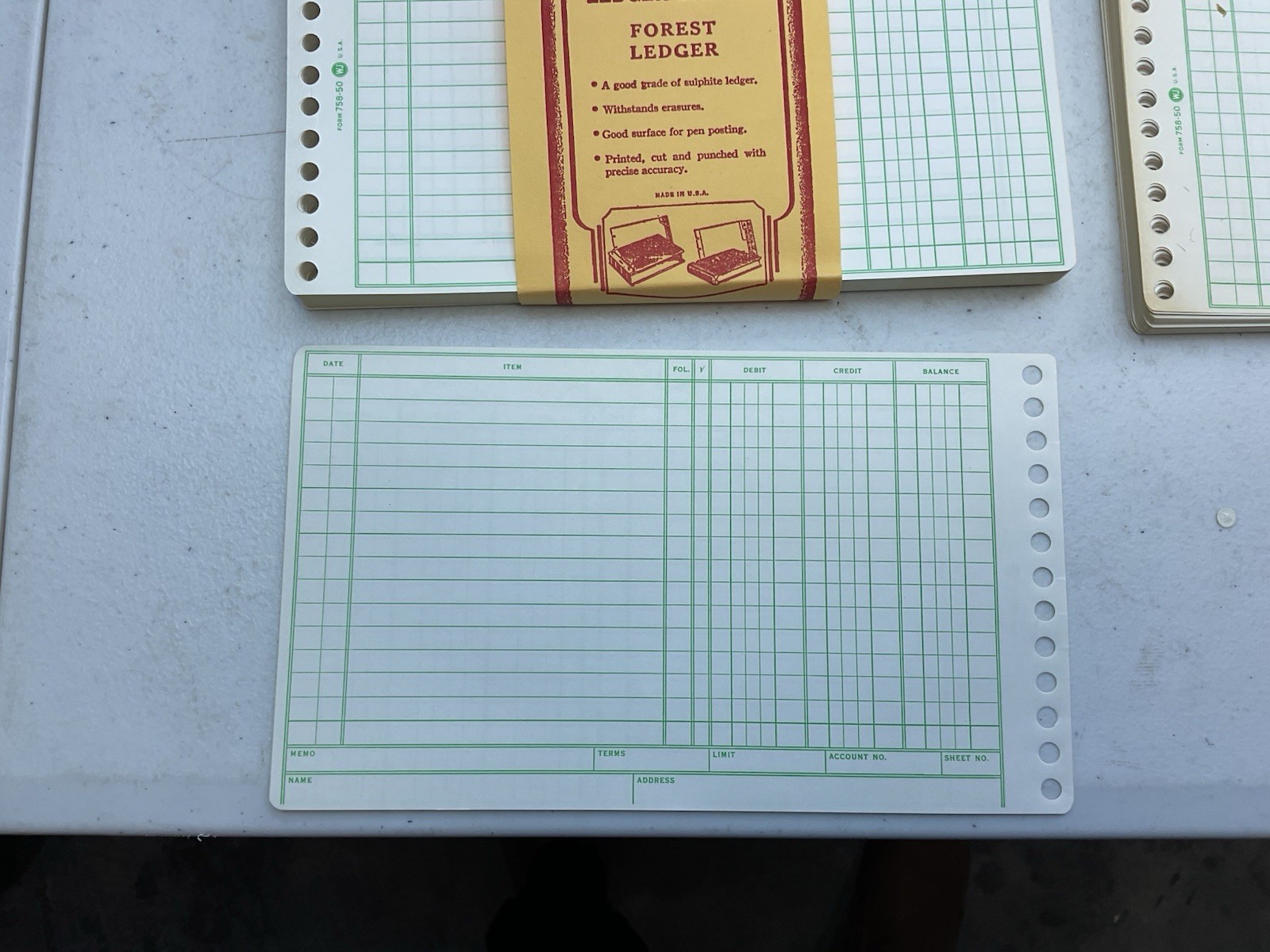 Wilson Jones Multiple Ring Ledger Sheets Binder Paper Refill 758-50 5 X 8 1/2