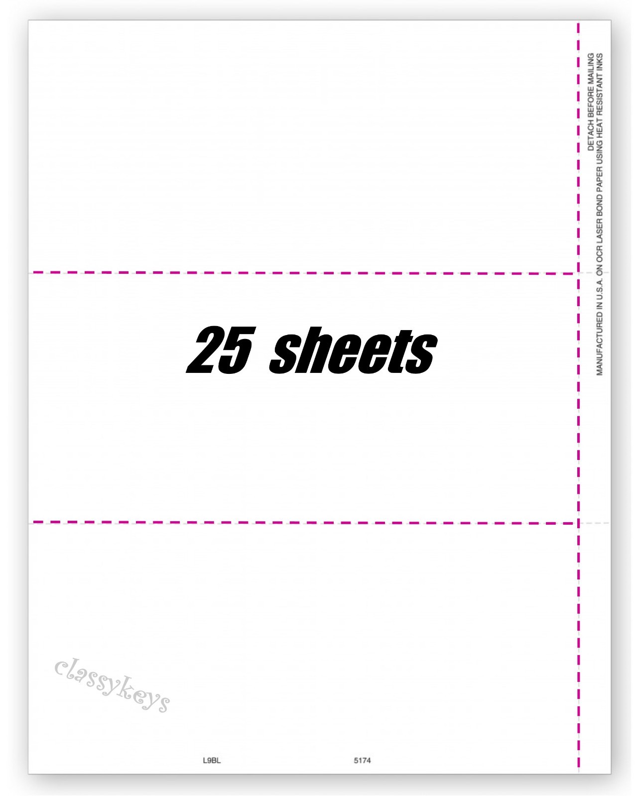 2023 Blank Tax Forms:: for 3-up W2/1098/1099 NO backer 25 sheets #TF5174 – L9BL