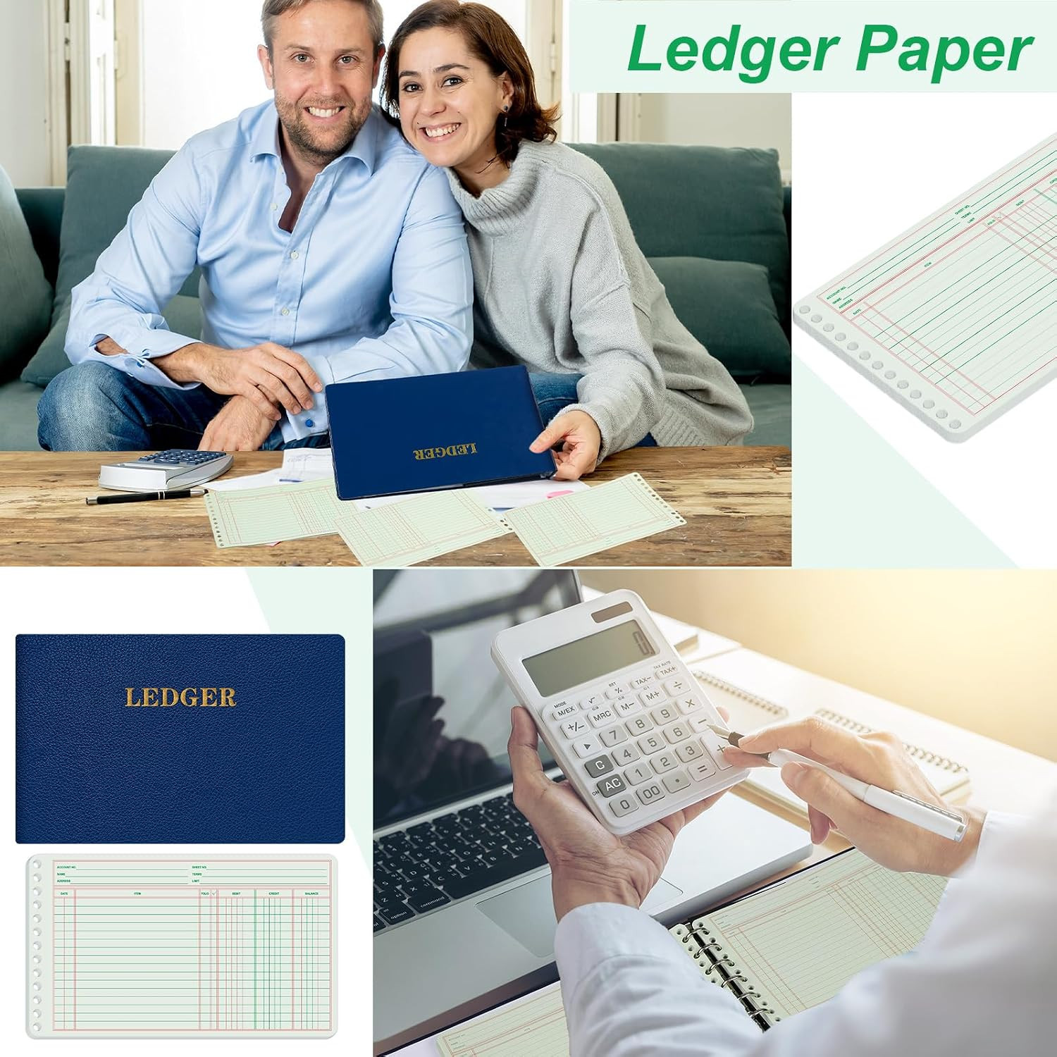 200 Pcs Ledger Sheets 5″ X 8.5″ Extra Sheets Ledger Paper Books