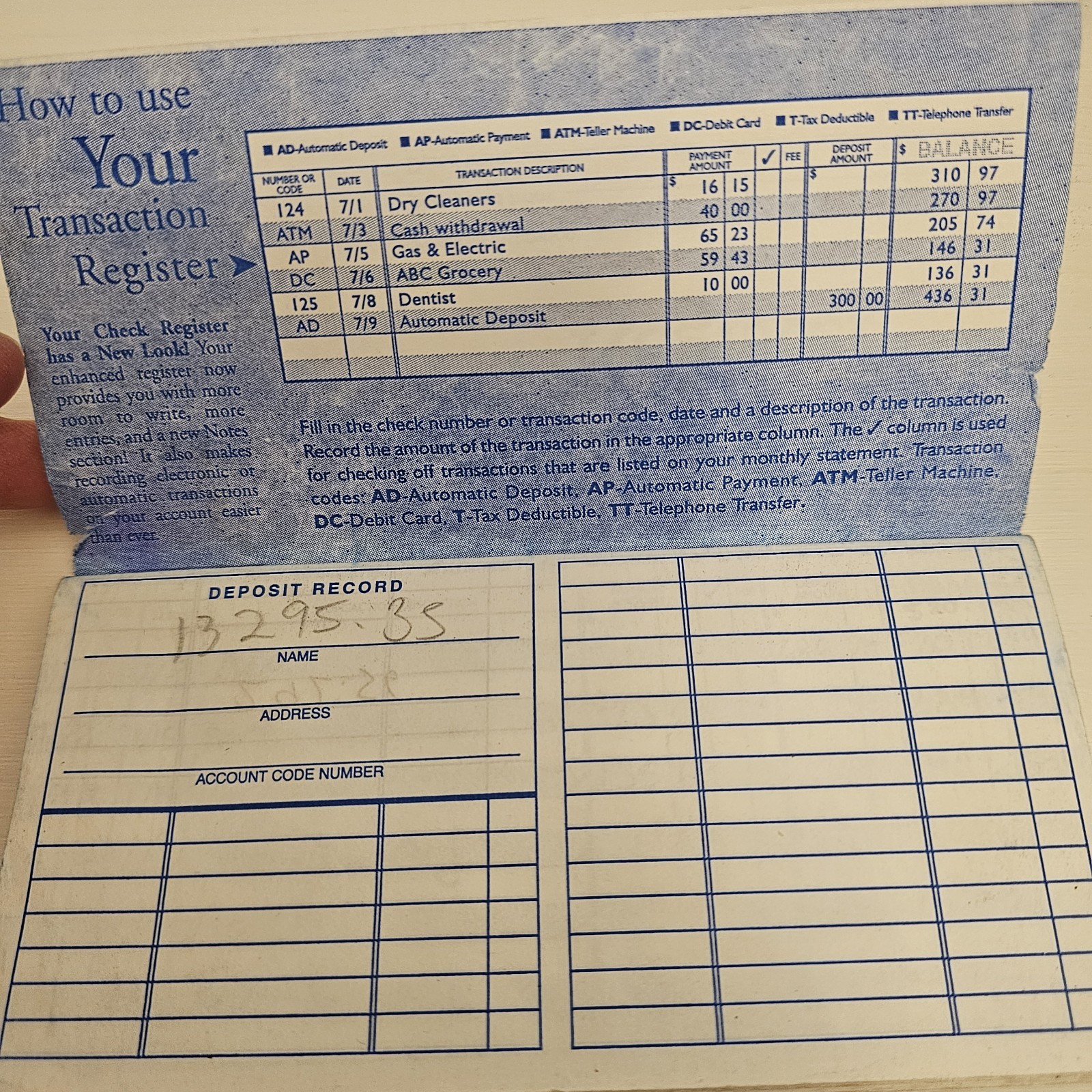 2000s ephemera, Deluxe & Checks Unlimited Transaction Register and Checkbook