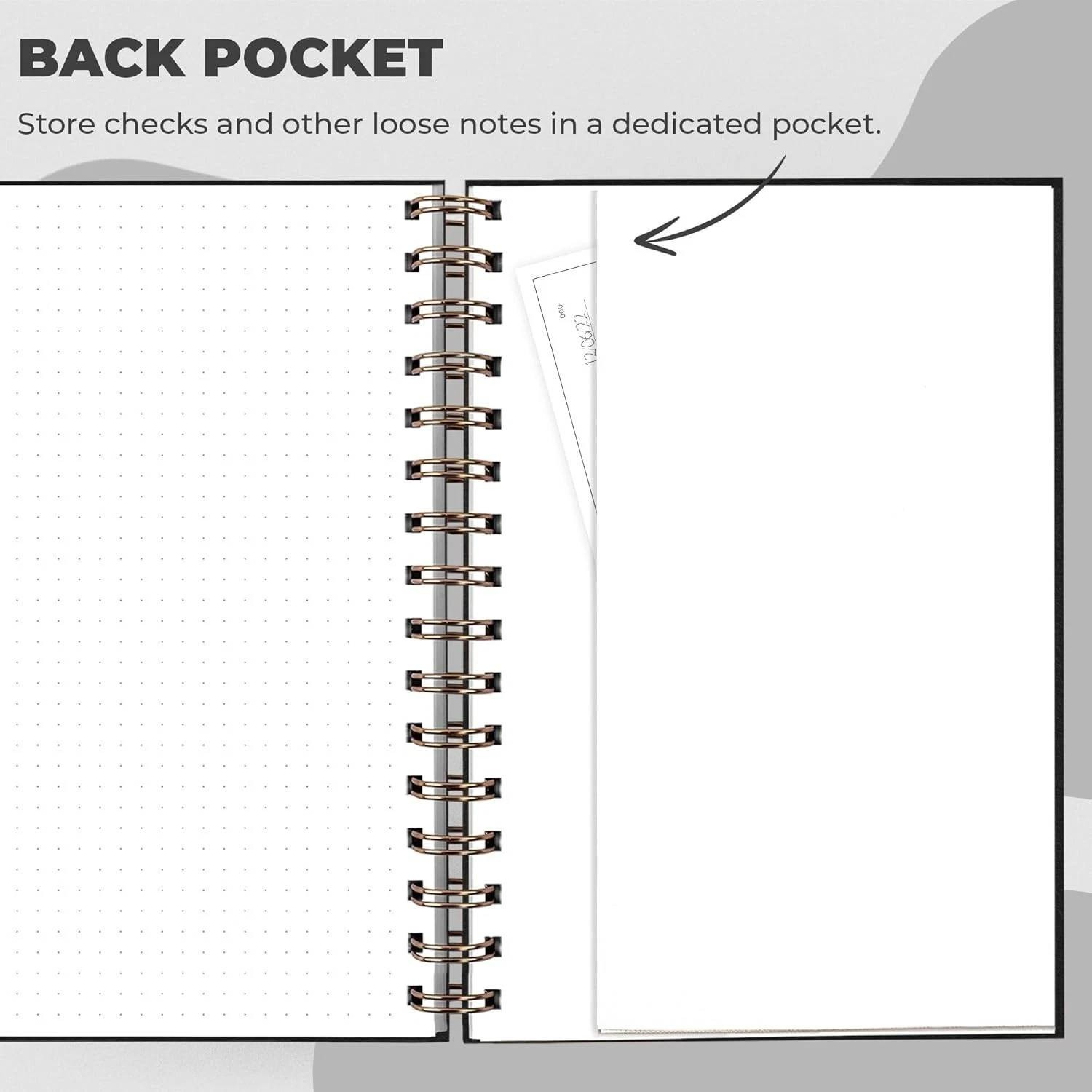 Check Register for Personal Checkbook – 6.1″ x 8.3″, Hardcover, Black